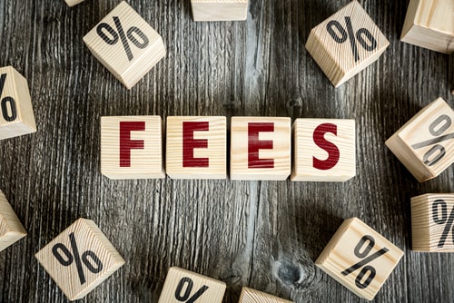 the word fees written out with letter blocks