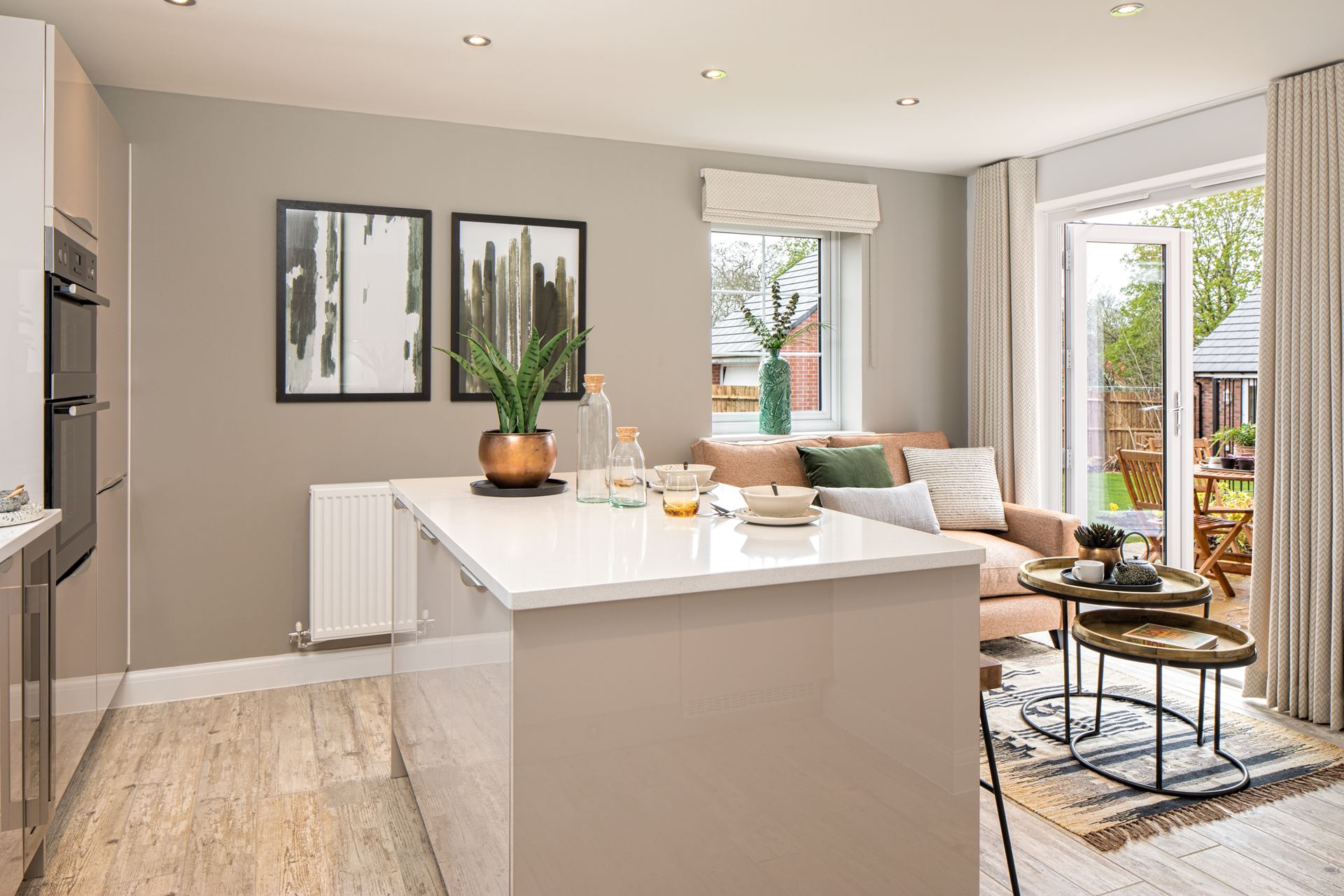 Inside view of the open plan kitchen. Alderney. 4 bed home.