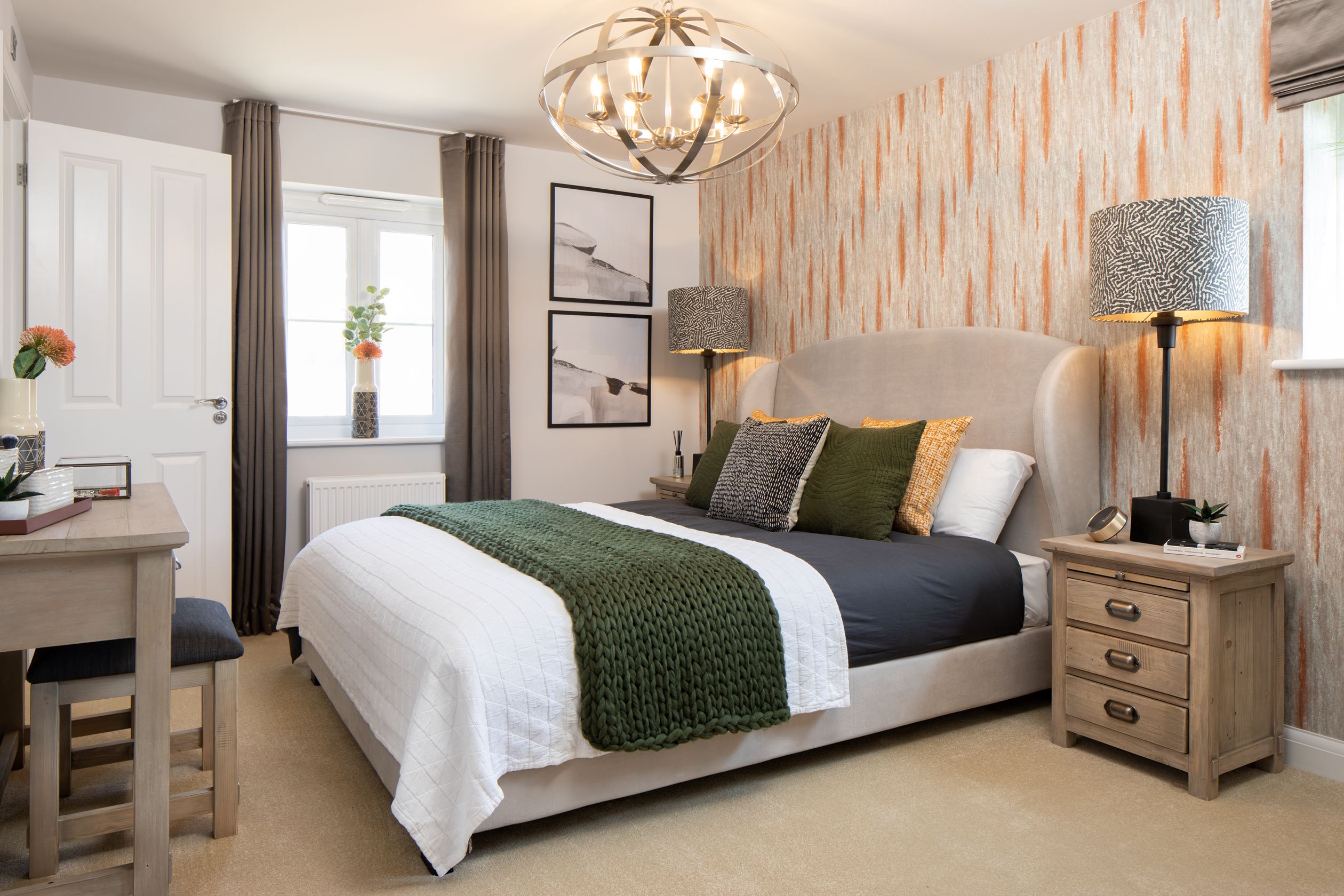 En suite main bedroom in the Alderney 4 bedroom home