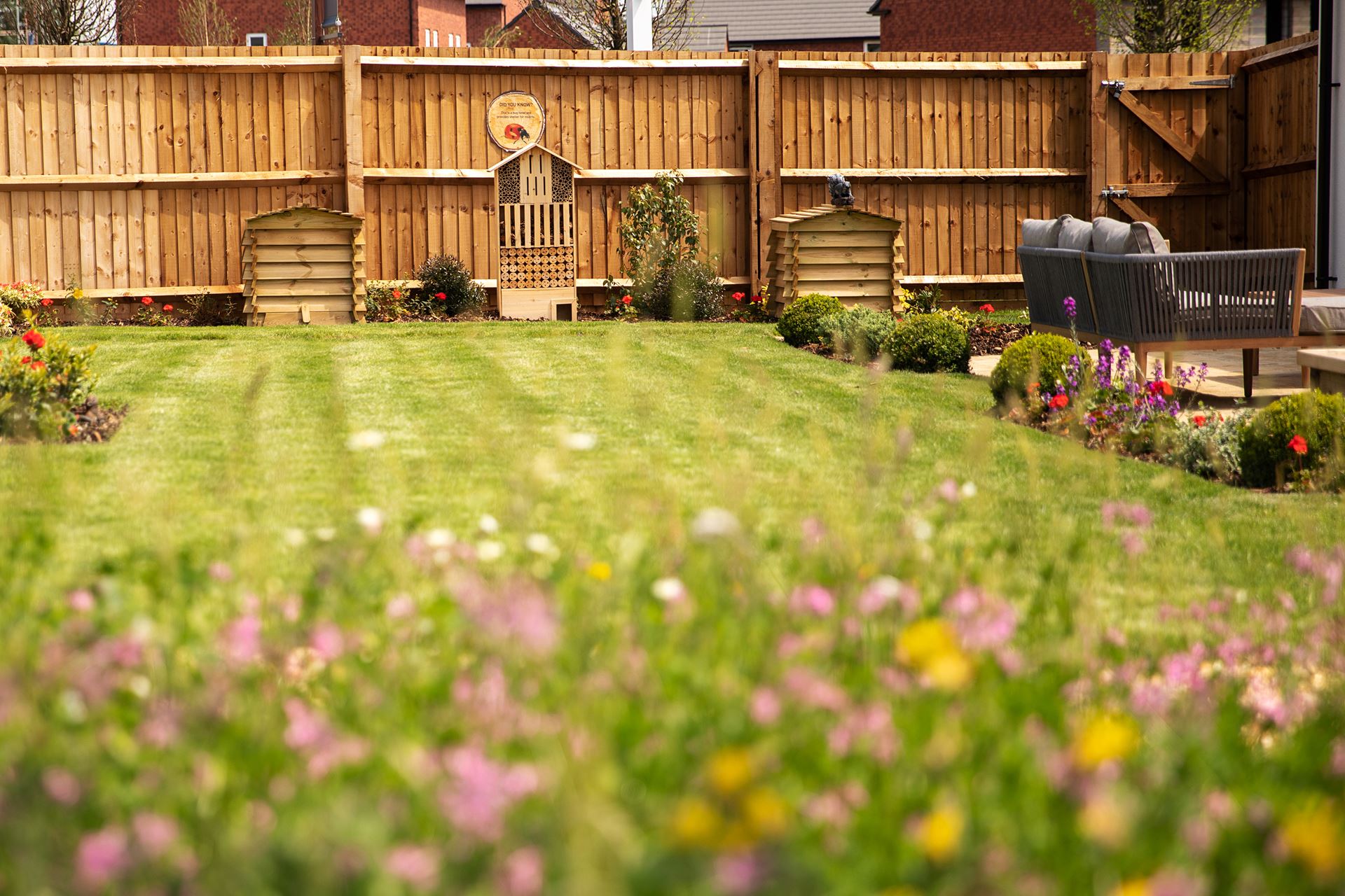 Outside view of the RSPB Gold Garden at Ladden Garden Village