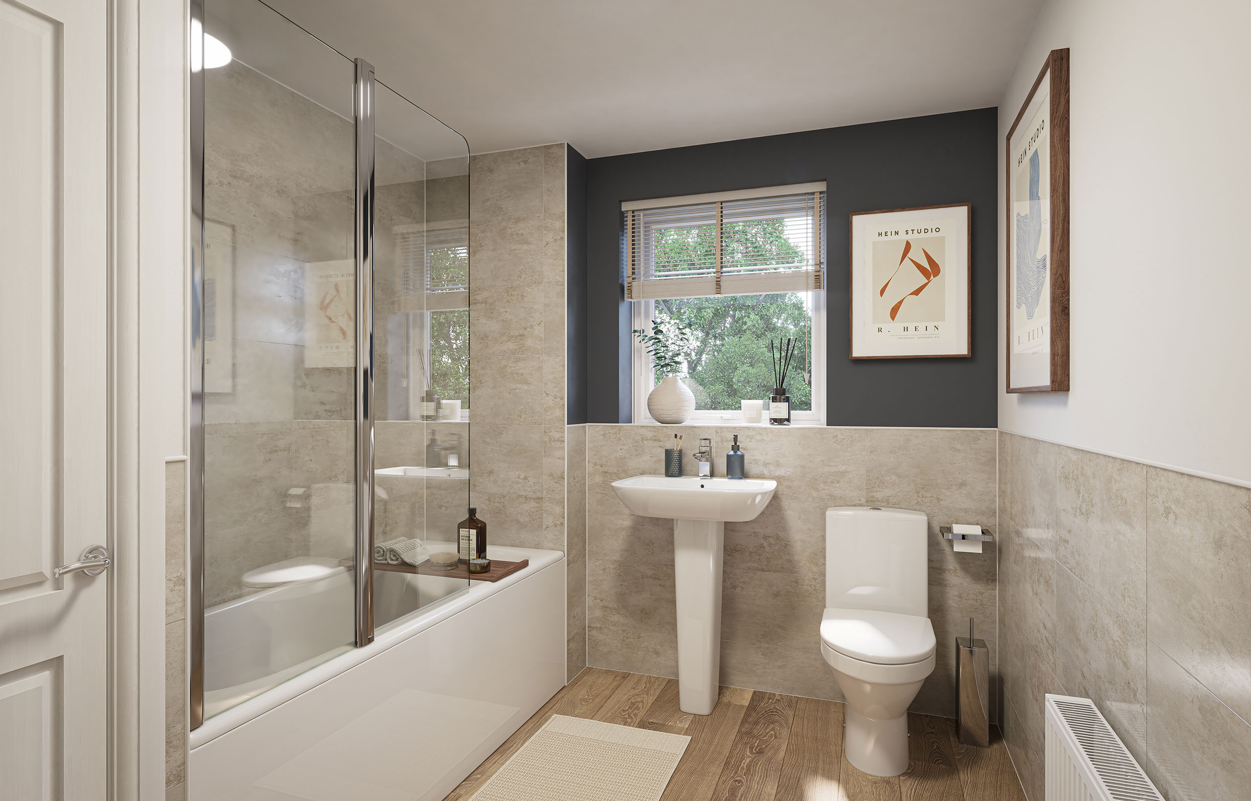 Bathroom in the Rowan two bedroom apartment