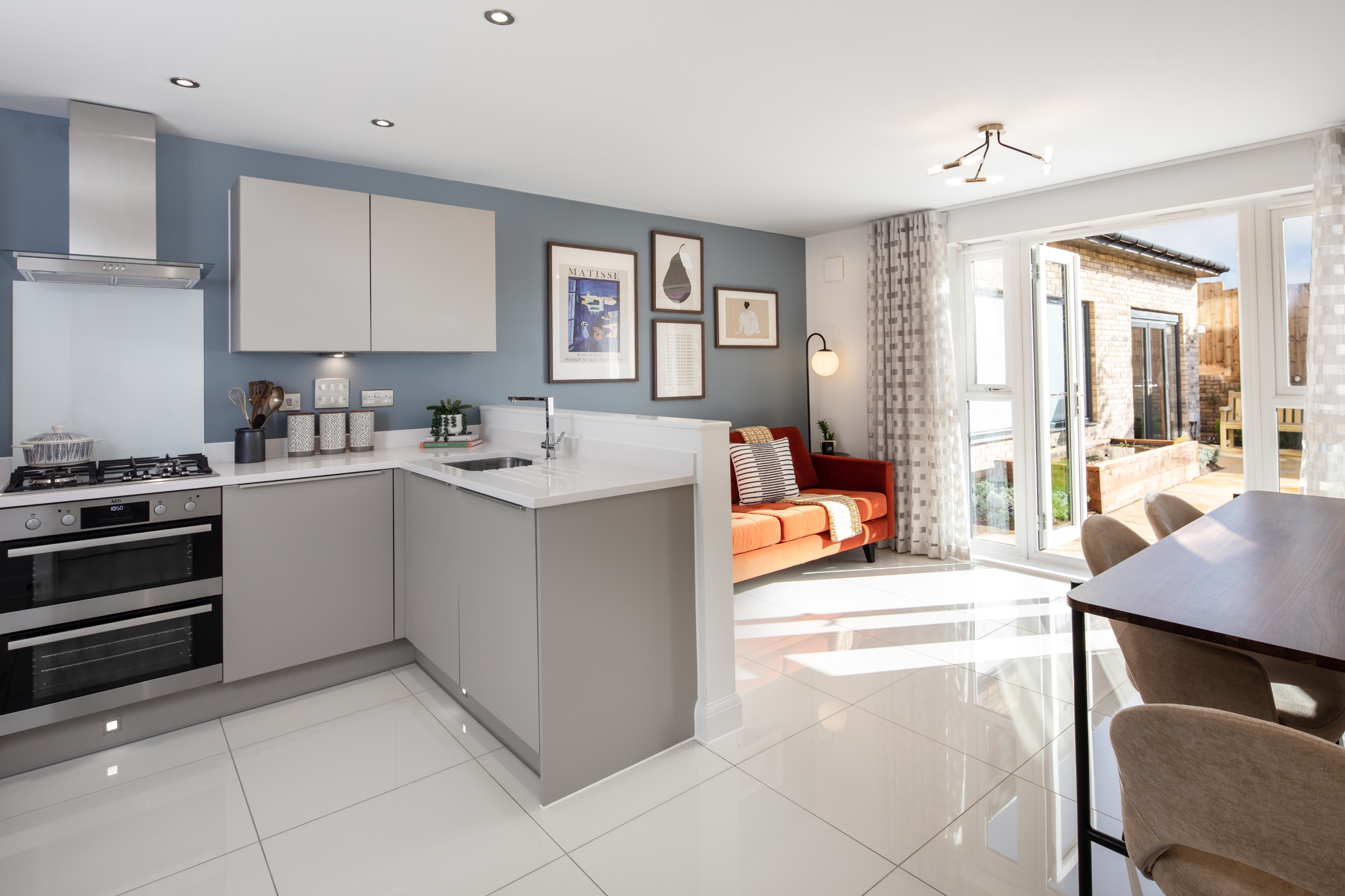 Open plan kitchen with dining area in the Haversham 4 bedroom home