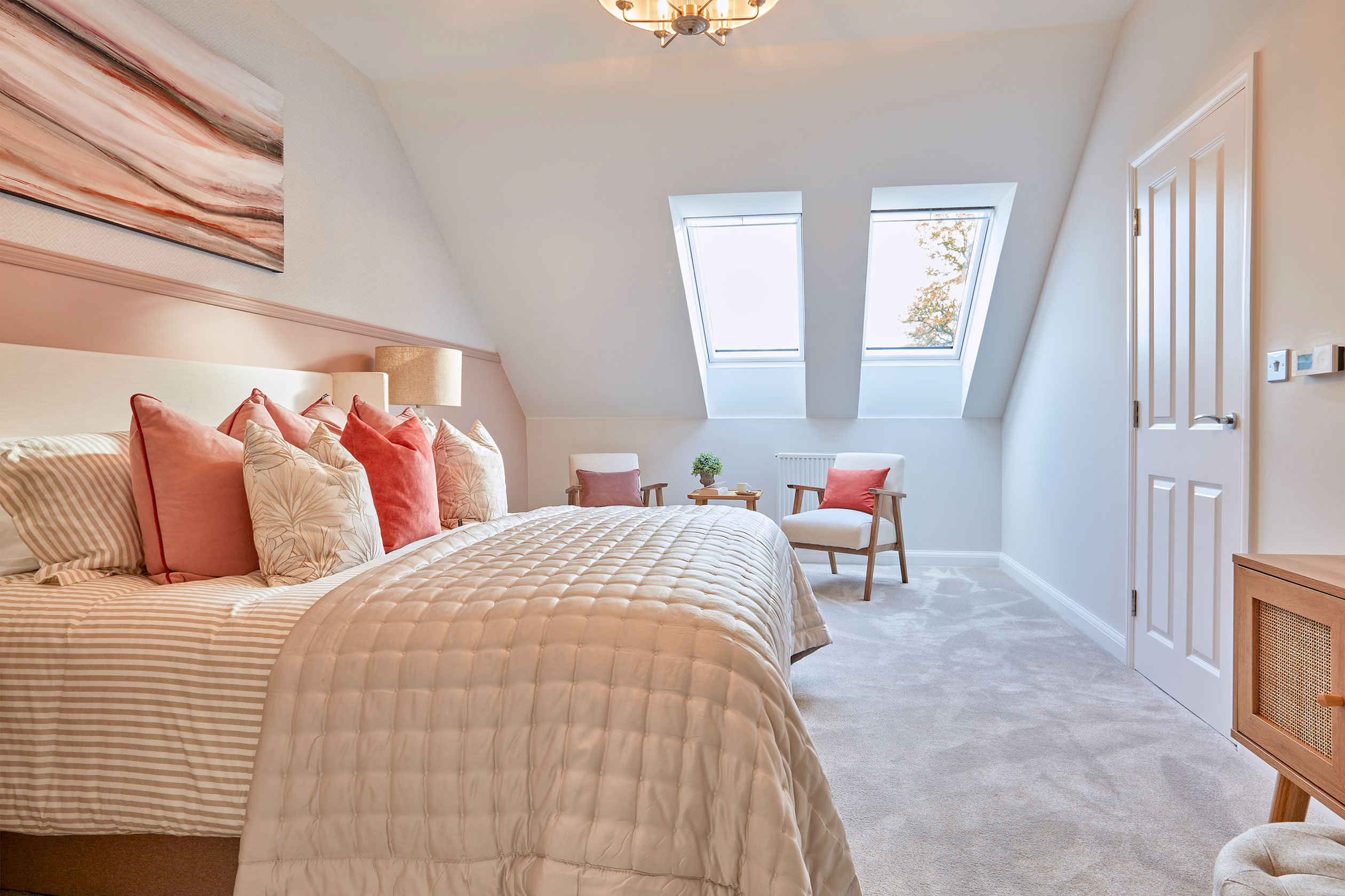 En suite main bedroom in the  Woodcote 4 bedroom home