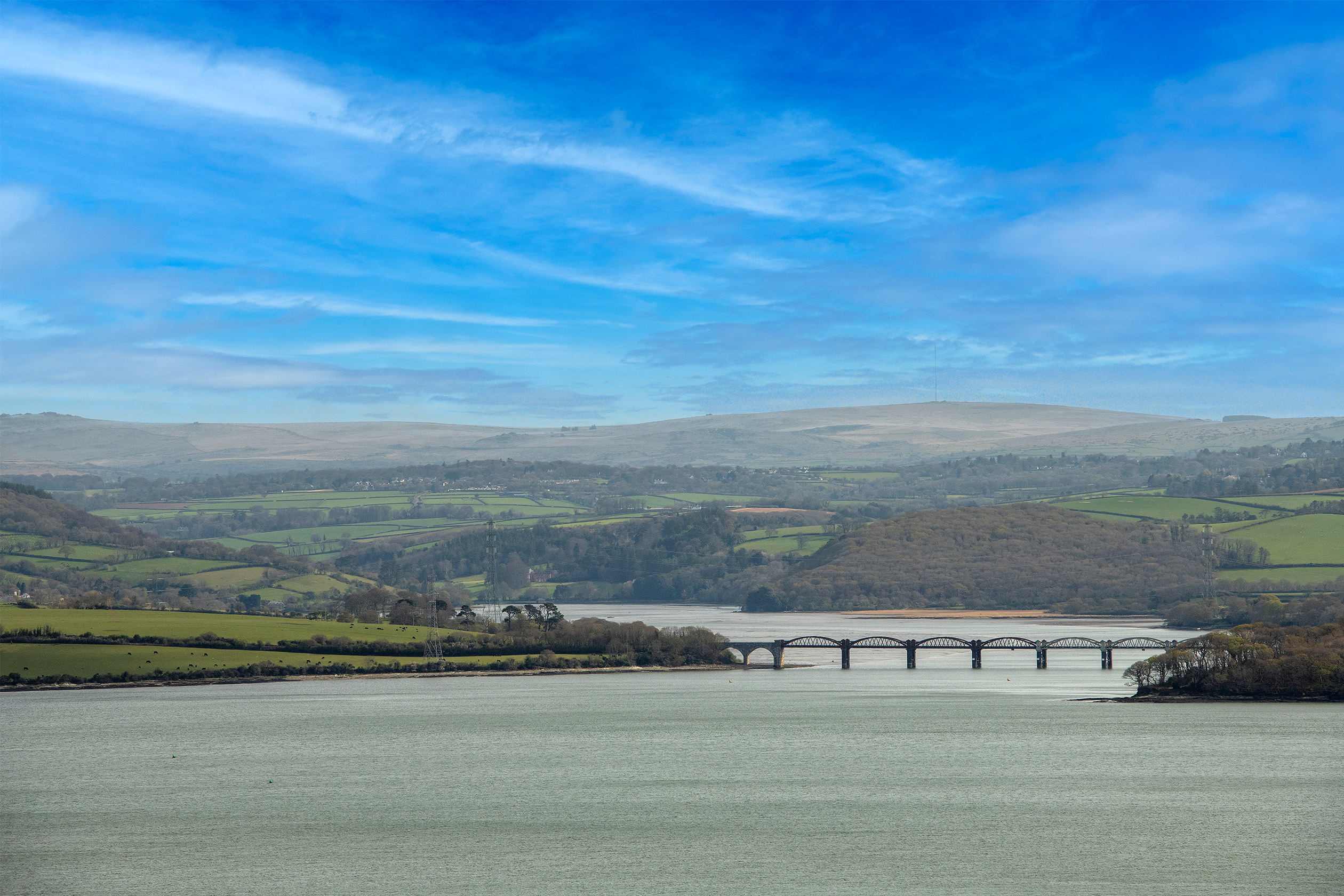 Image of Saltash surrounded by countryside
