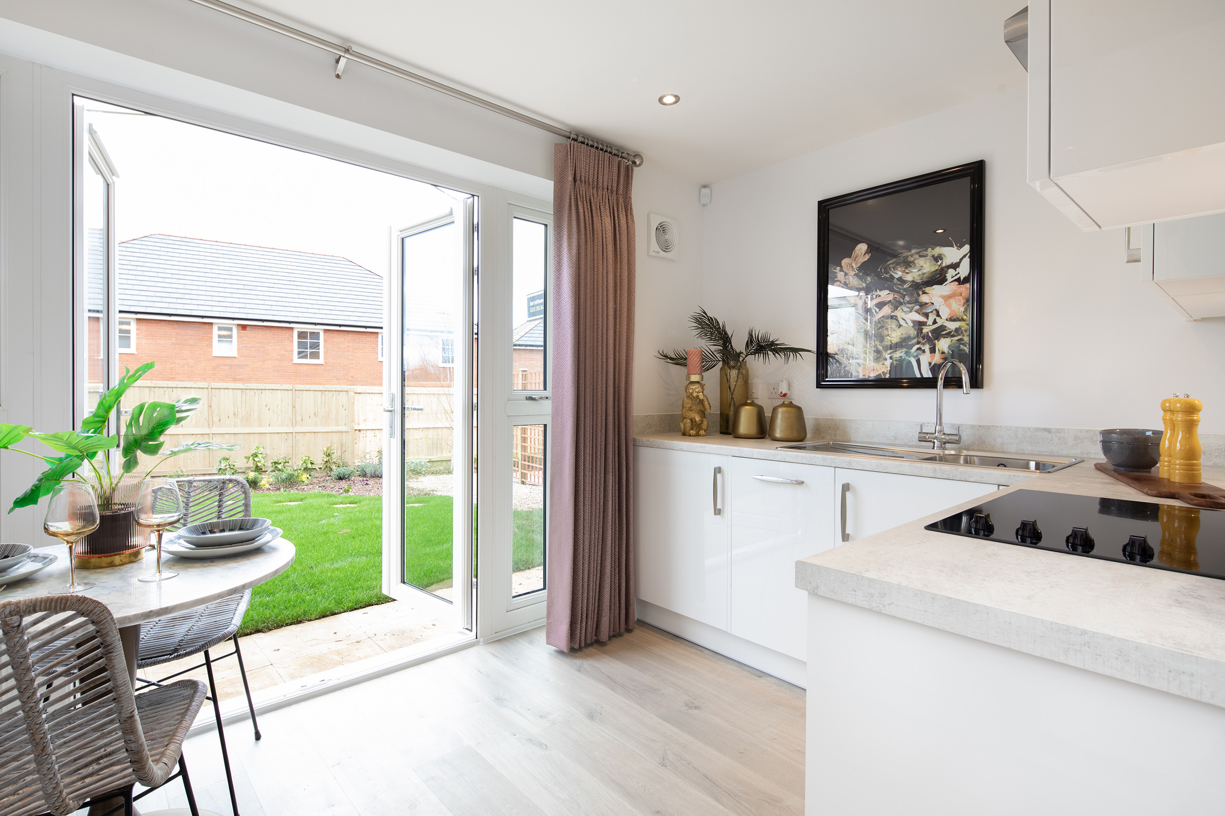 Kitchen with French doors in the Kenley 2 bedroom home