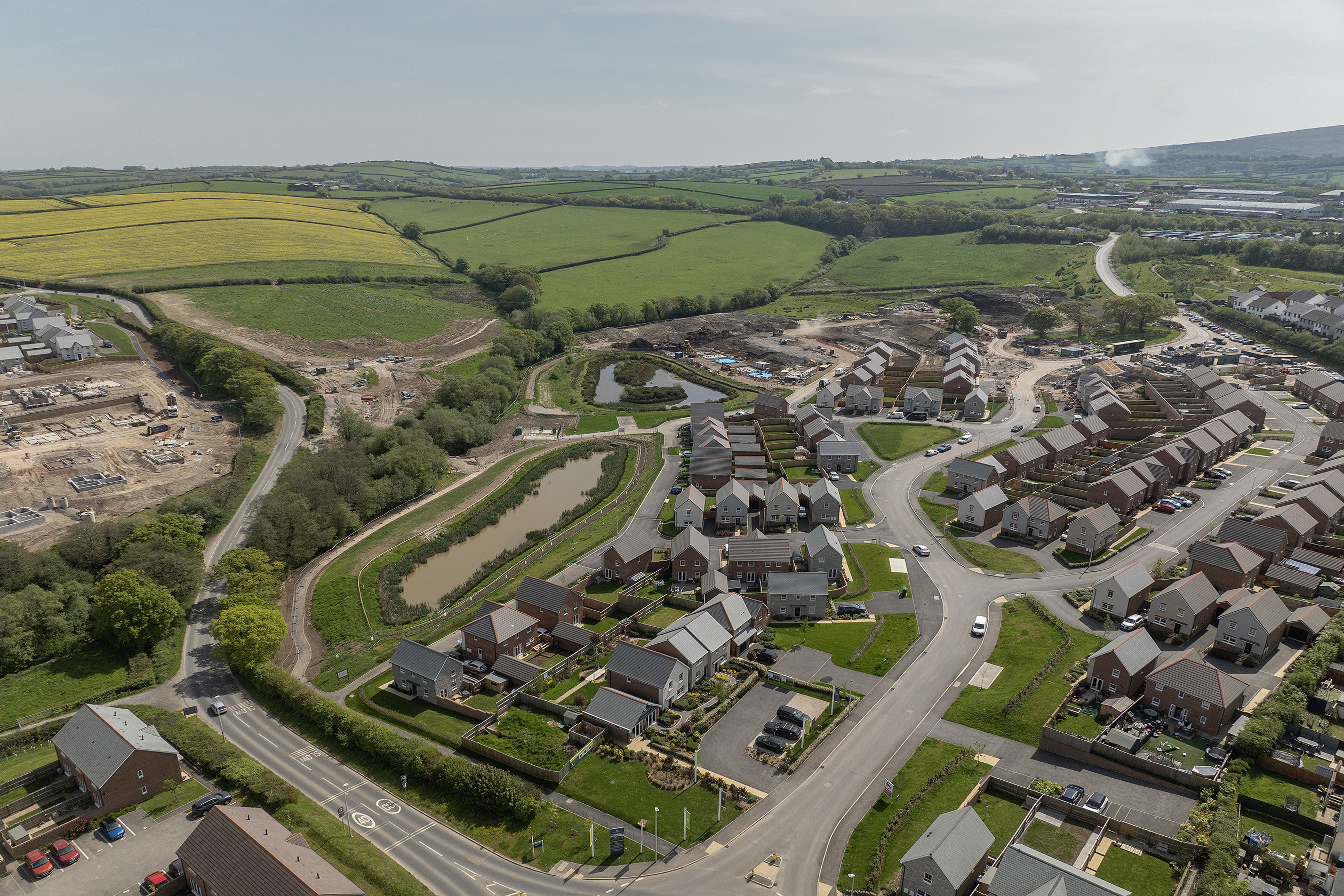 Drone image of Okement Park, Okehampton