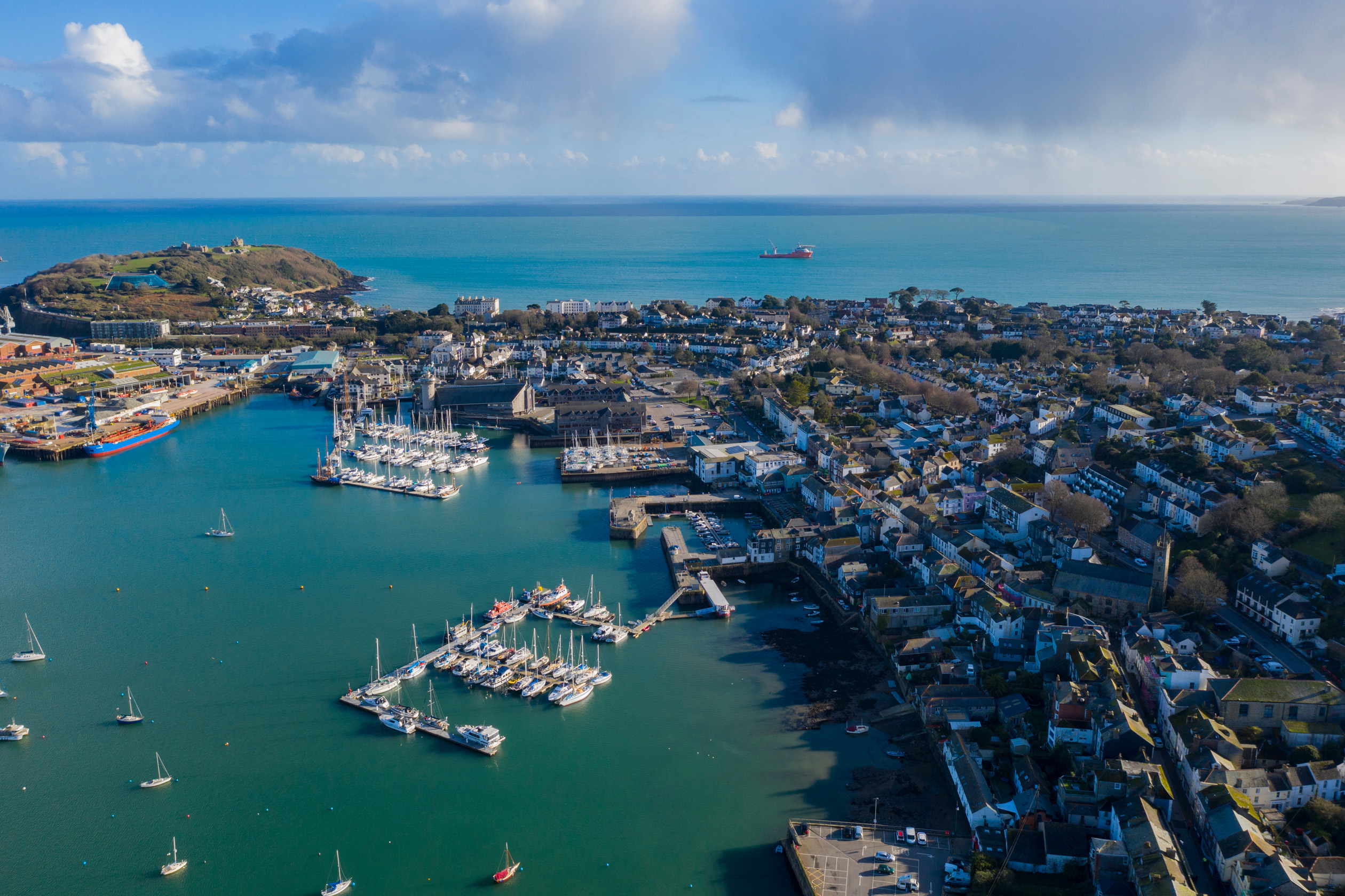 Local area image showing Falmouth Harbour