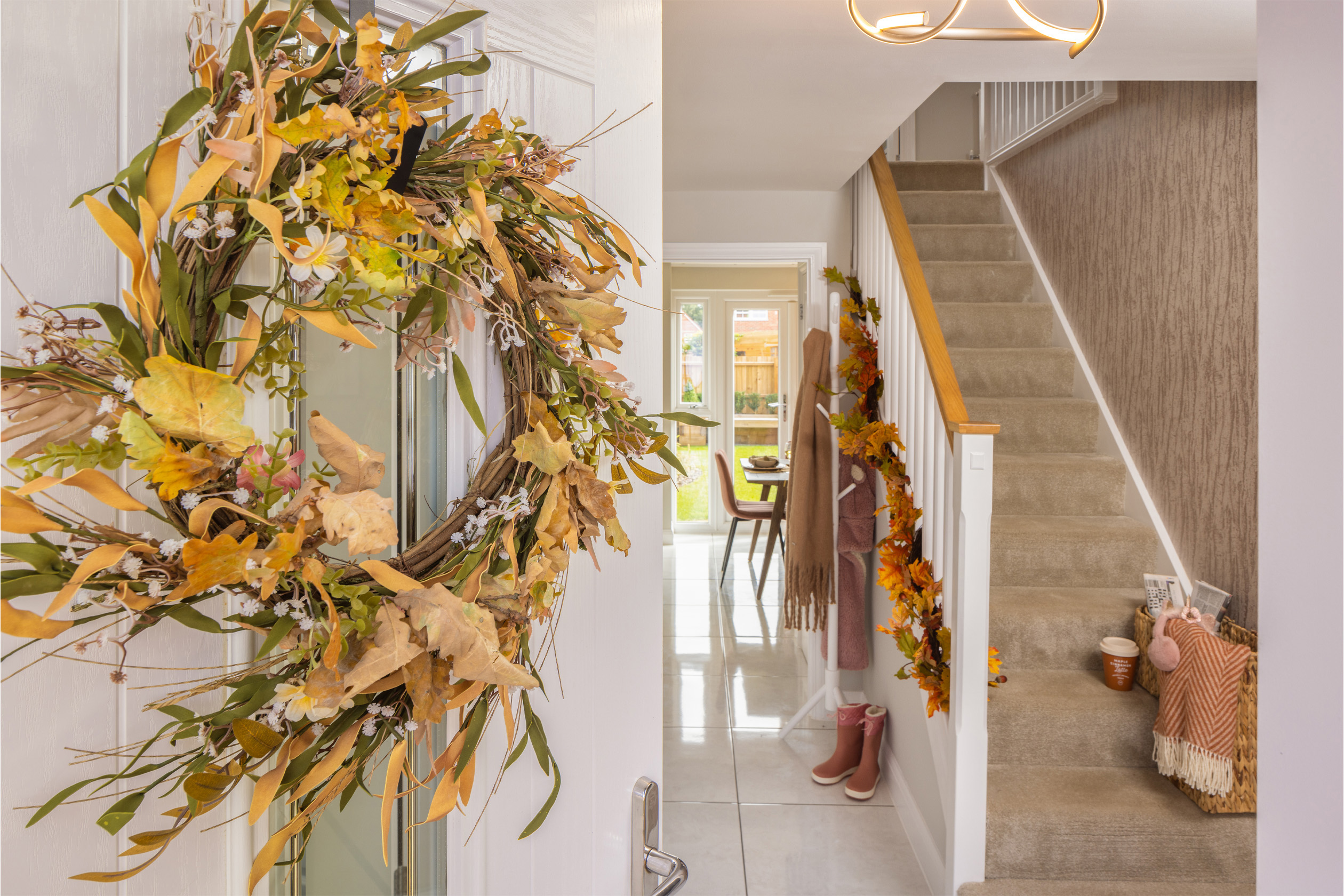 Wreath on the door of the Radleigh 4 bedroom home