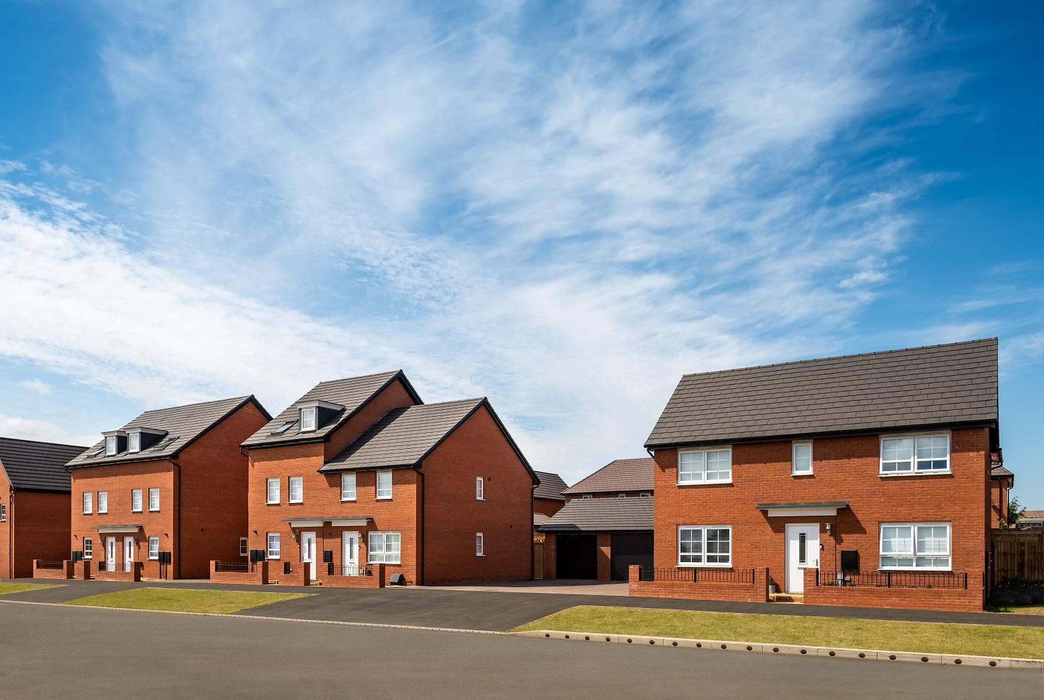 Street Scene of 3 and 5 bedroom homes