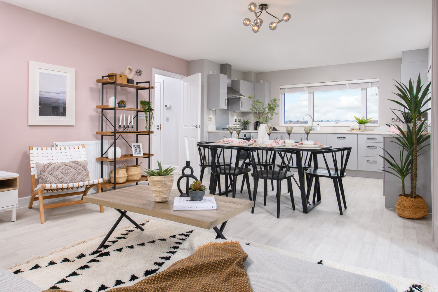Stylish open-plan kitchen and living space