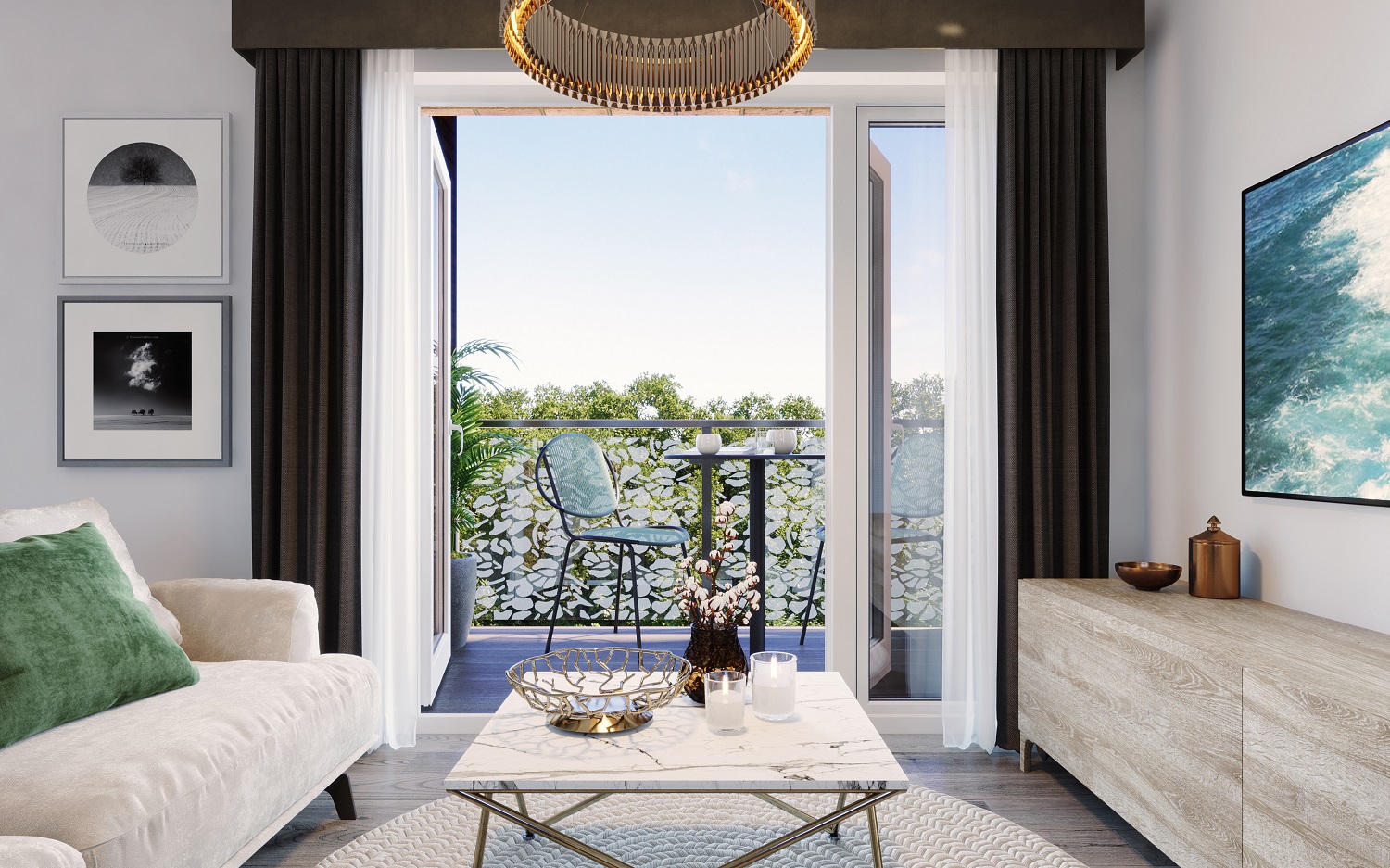 French doors onto private outdoor space