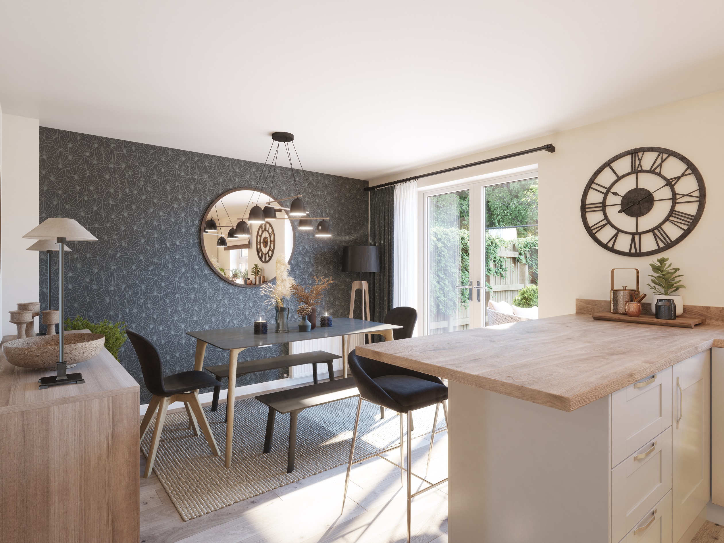 kitchen diner leading to garden