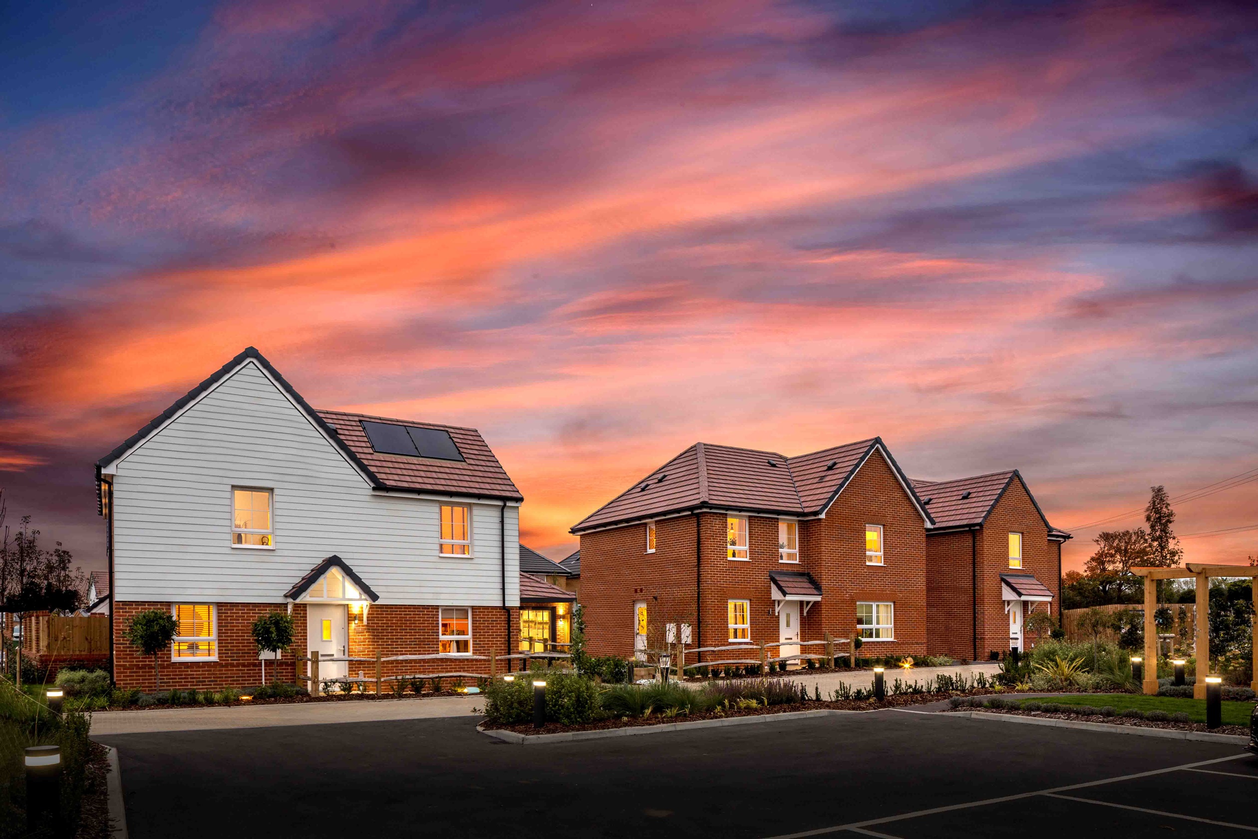 Cherry Meadows dusk street scene