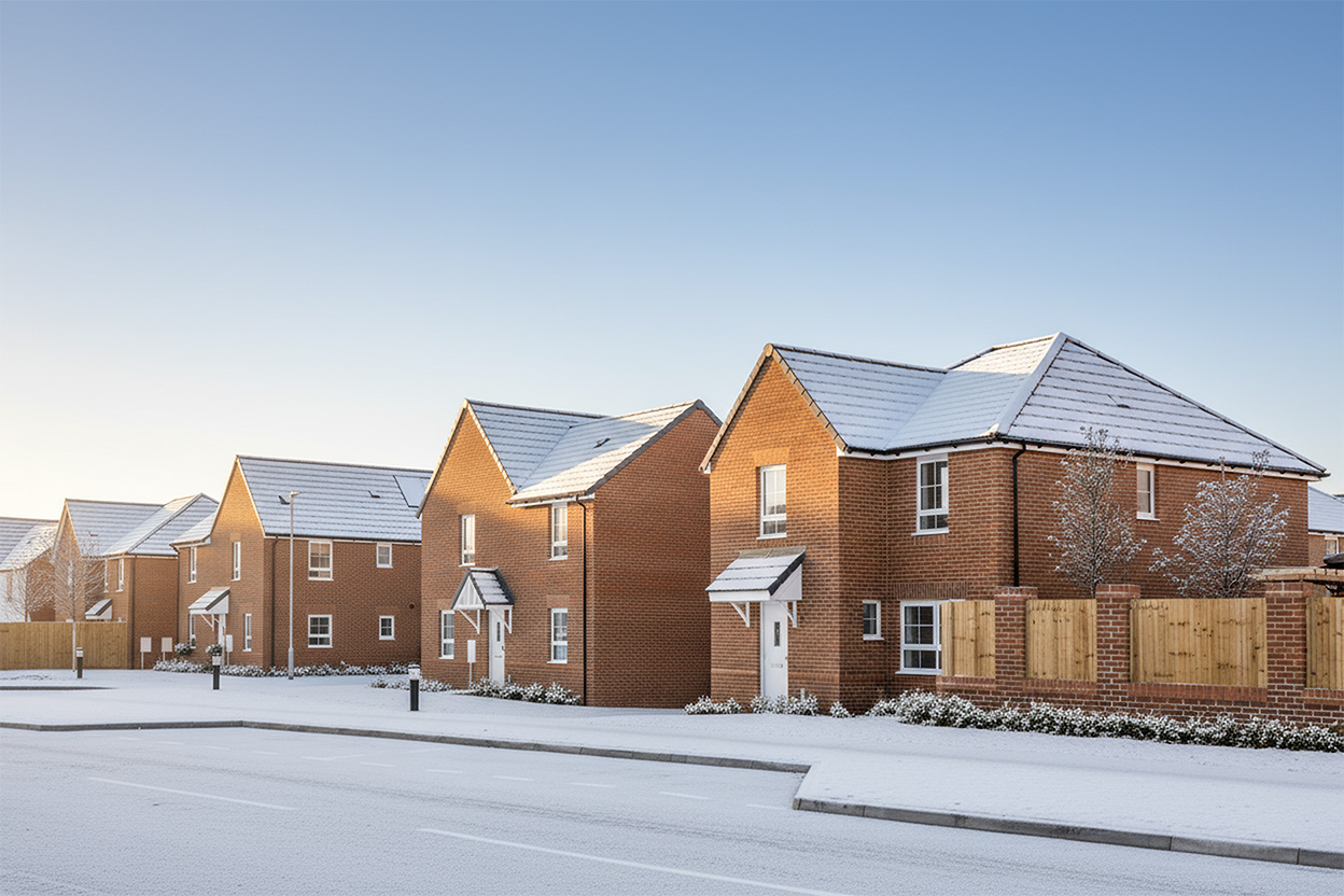 Cherry meadows snowy street scene