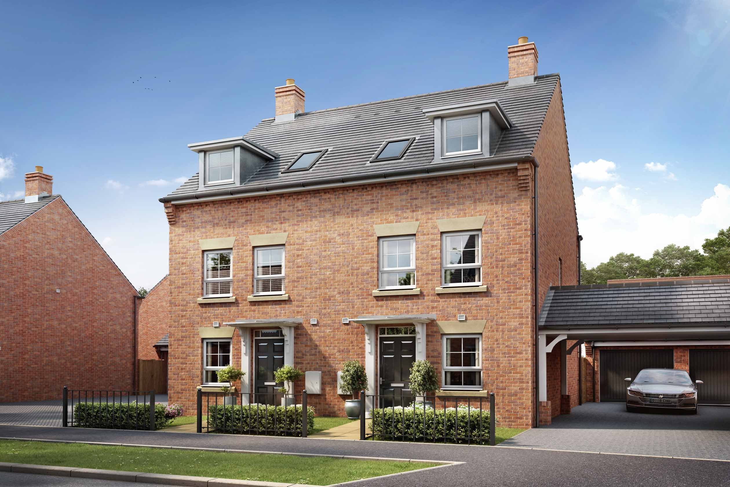 DWH, Kingsbrook, Orchard Green, Aylesbury, Street Scene, Padstowe CGI