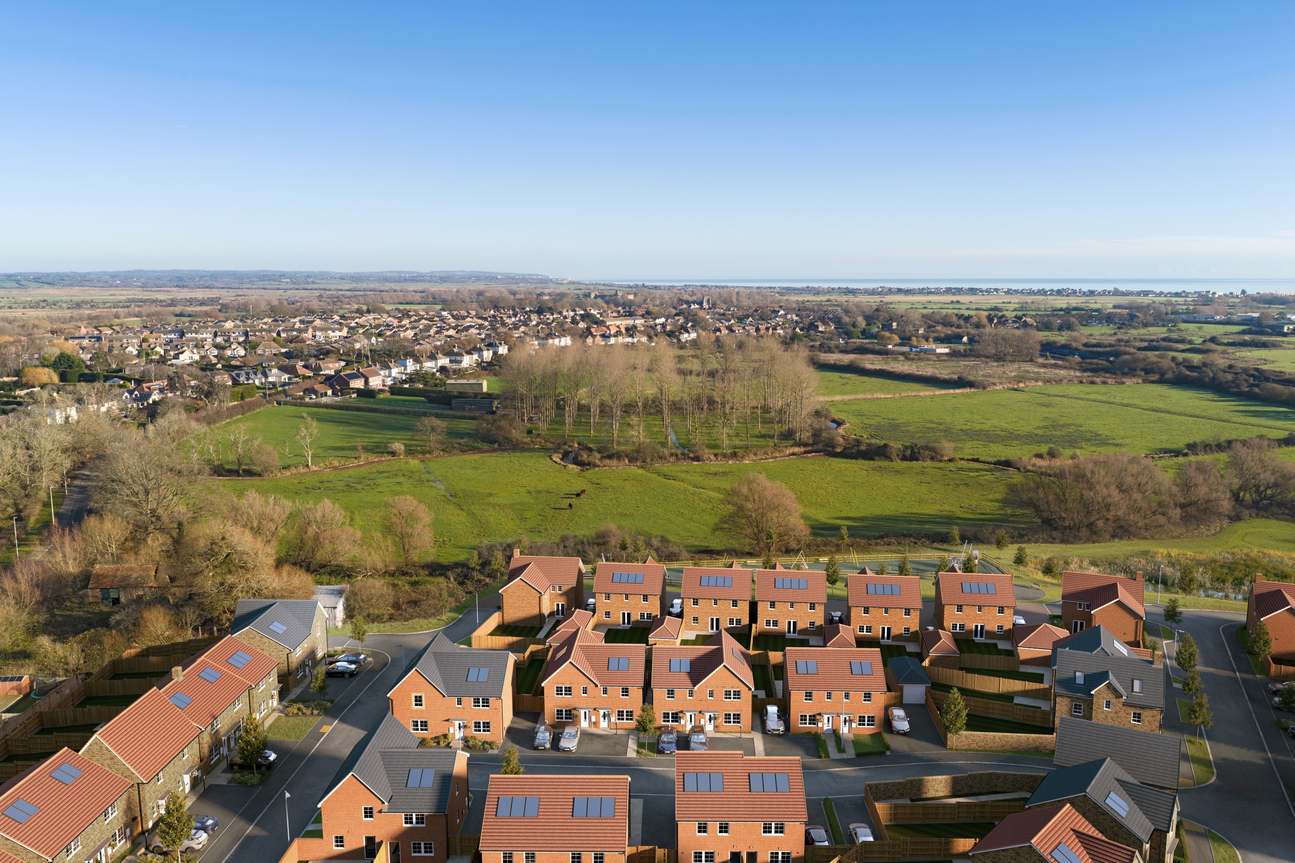 Hawthorn CGI Aerial - East Facing