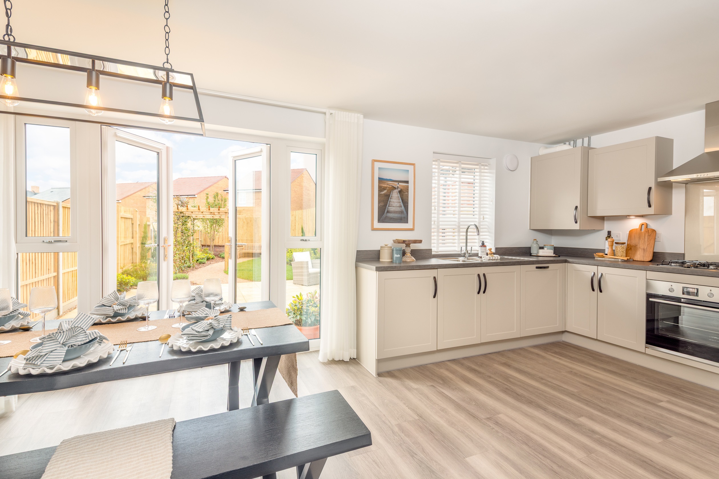 Kitchen and dining room in the 4 bedroom Kennisham