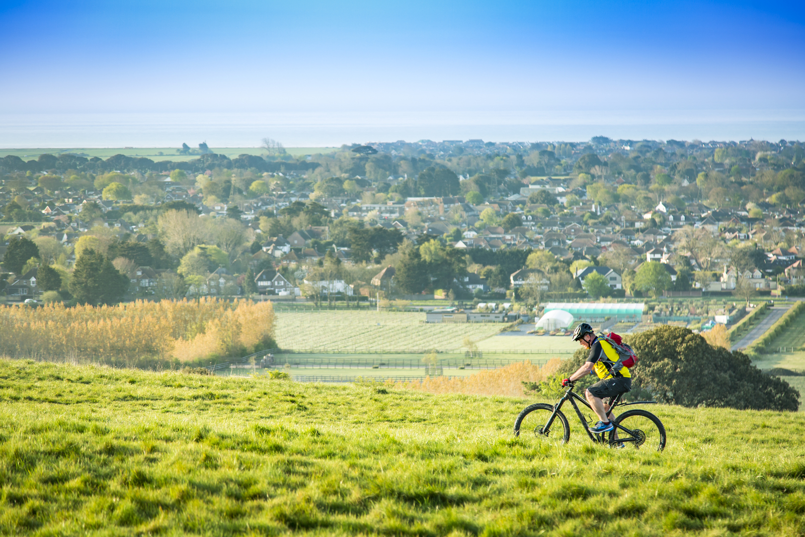 Cyclist at Highdown Hill