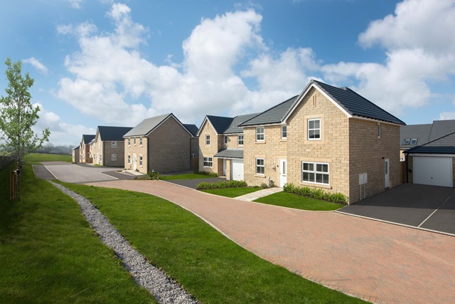 Typical Barratt Homes external street scene 