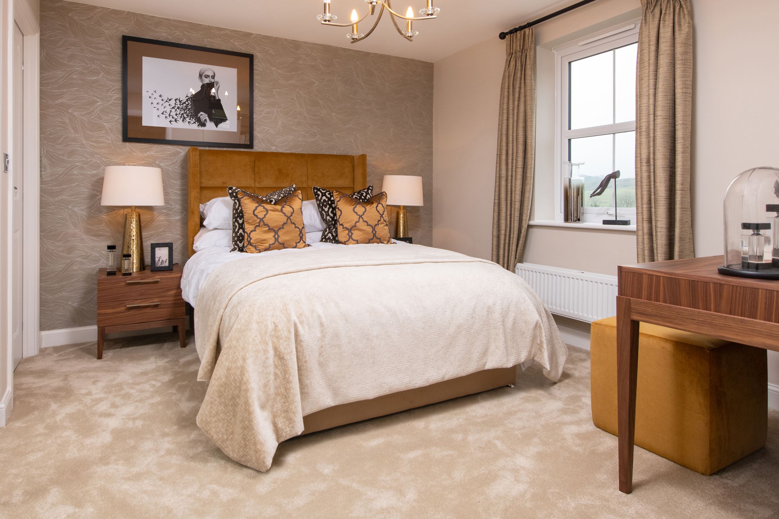 Internal image of the double bedroom in the Halton 