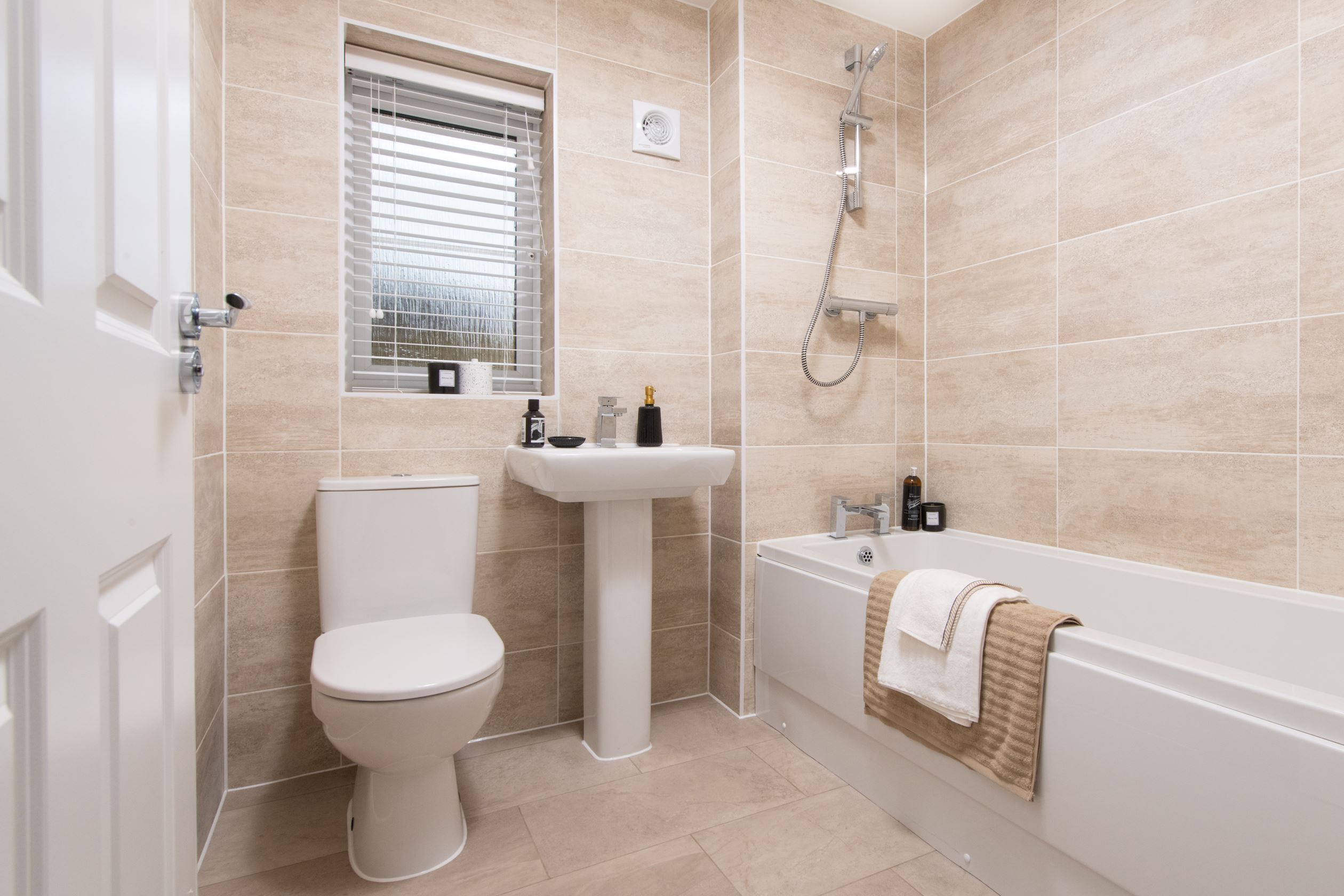 Internal image of the family bathroom in the Halton 
