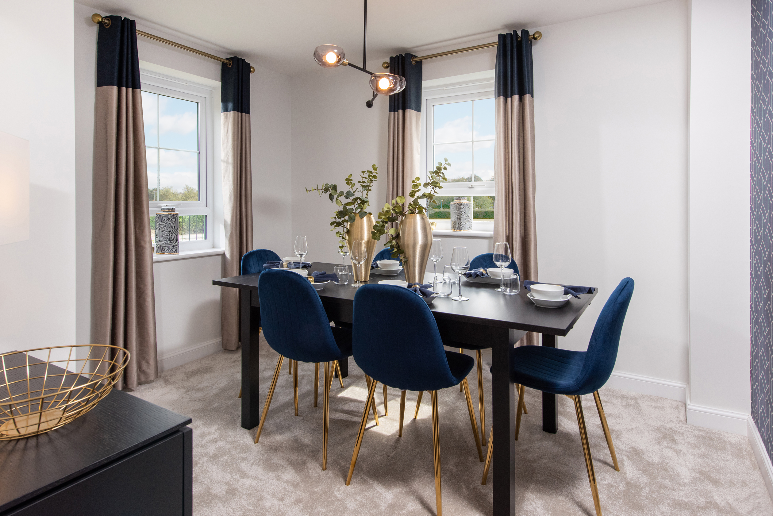 Separate dining room in the Alderney 4 bedroom home 