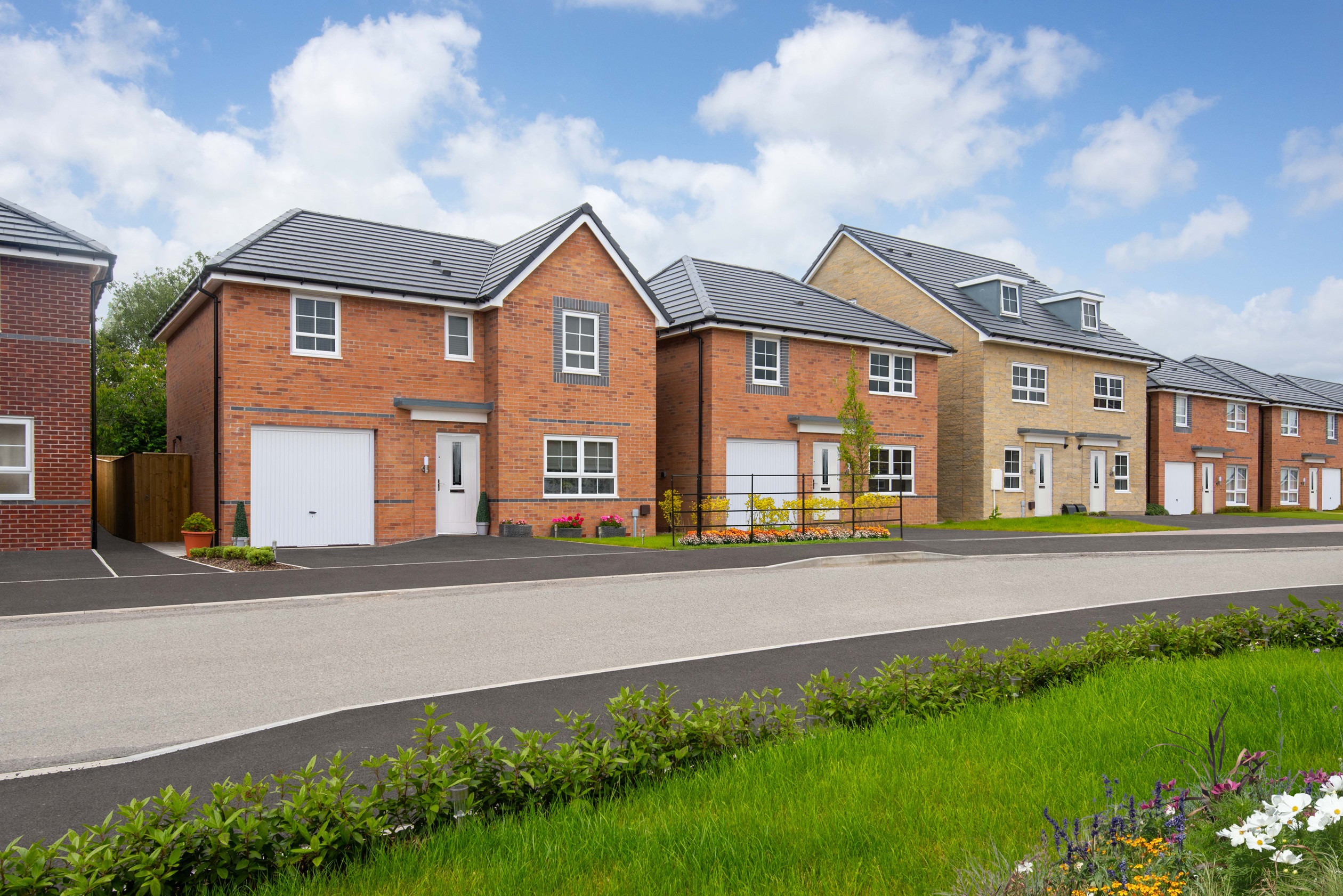 External image of a typical Barratt Homes street scene 