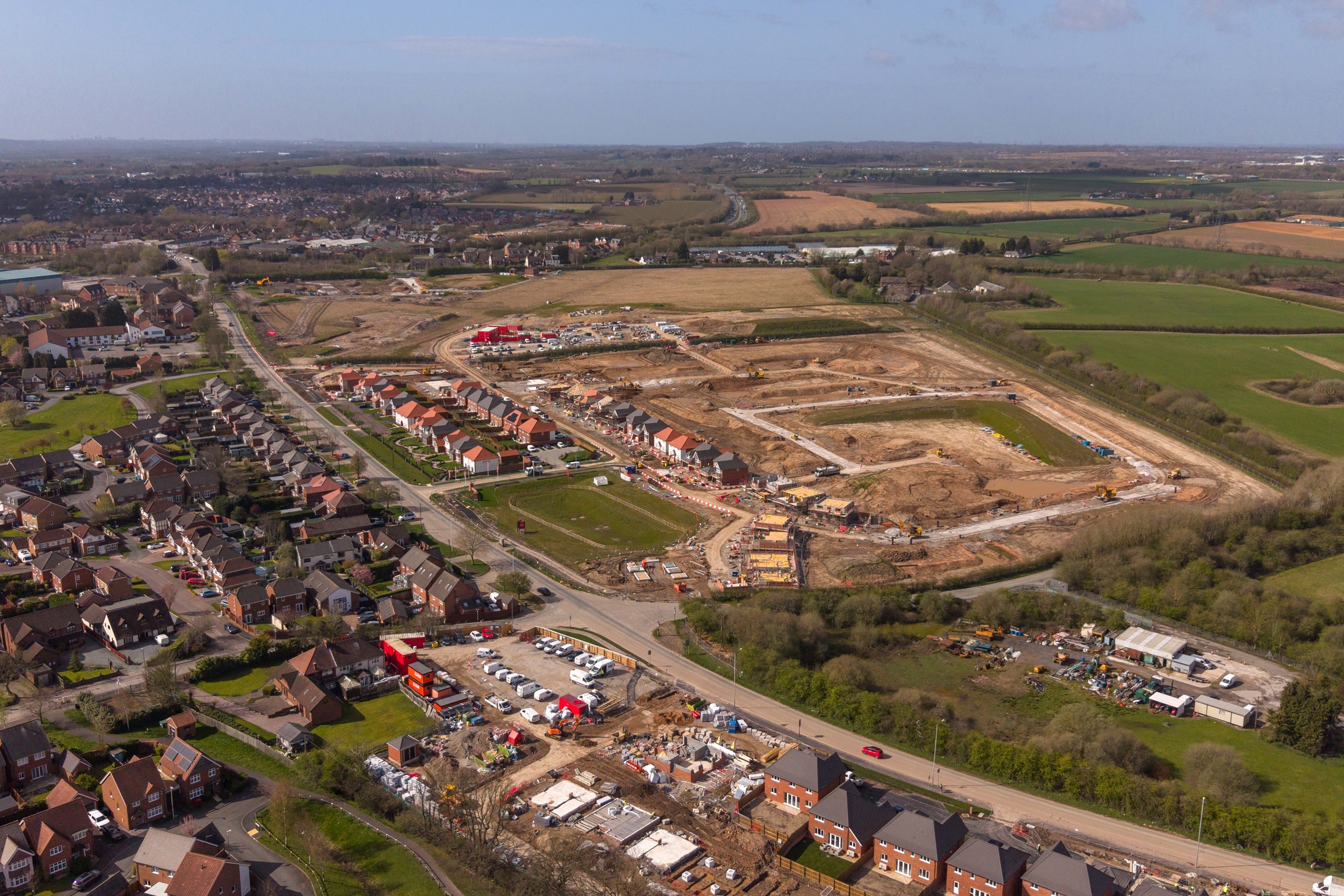Aerial view of Mill Green Meadows land 