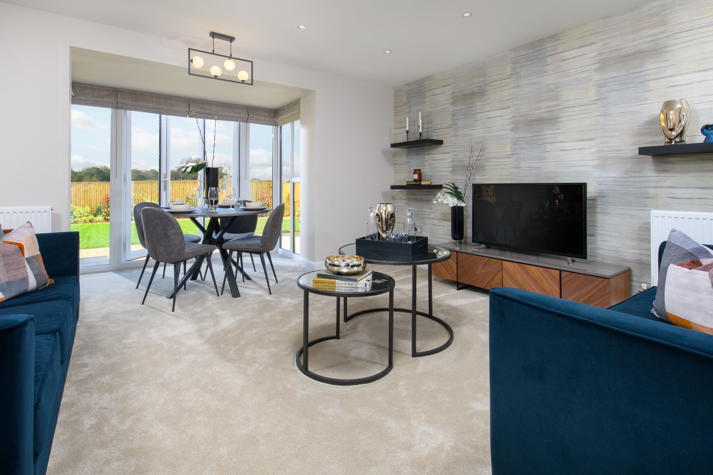 Internal image of the Woodcote 3 storey lounge dining room 