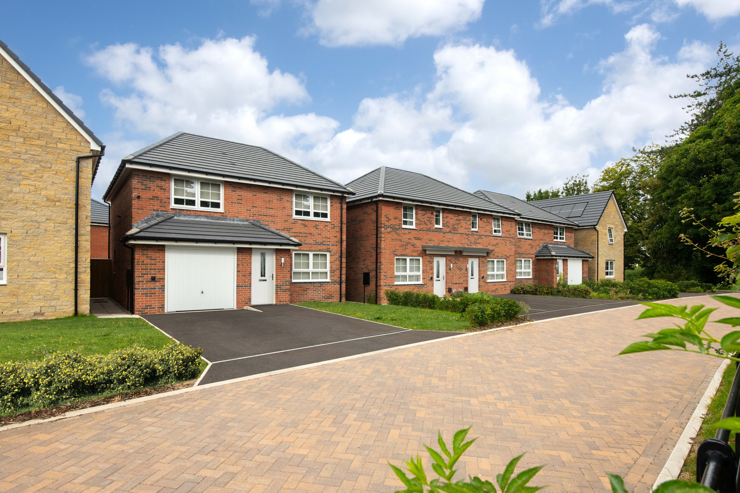 Typical Barratt homes external street scene 
