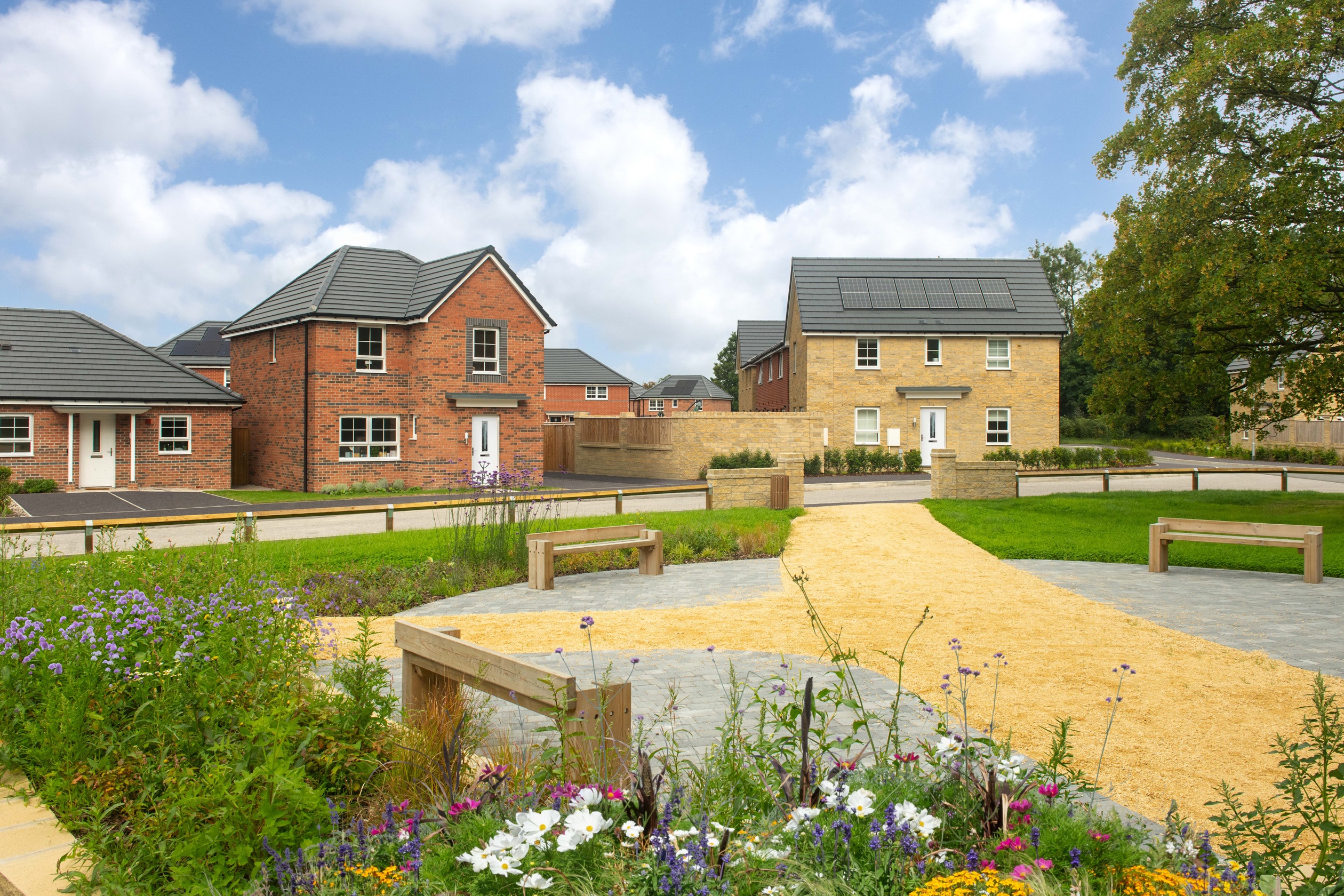 Typical Barratt homes external street scene