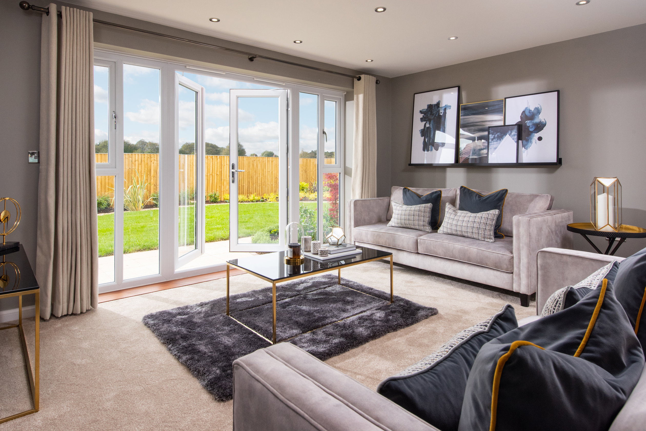 lounge showing french doors to the garden in the oakham housetype  