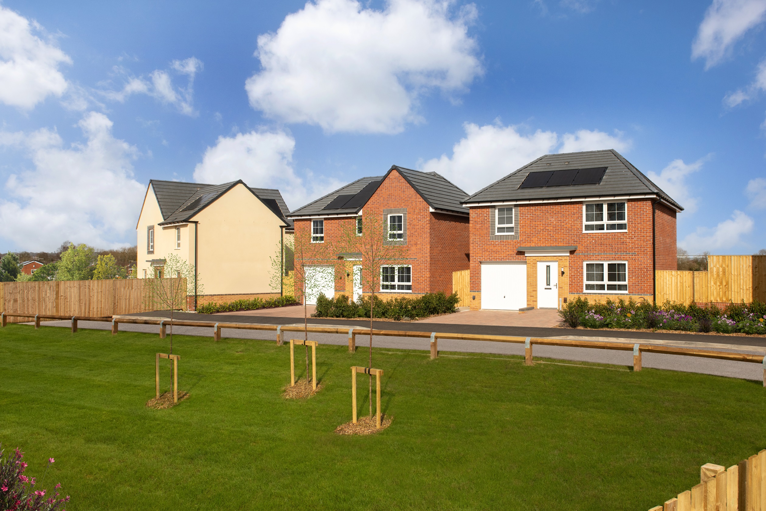 Typical Barratt homes external street scene 