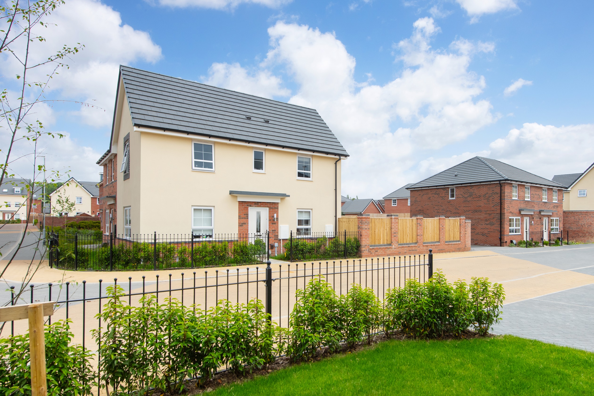 Typical Barratt homes external street scene 
