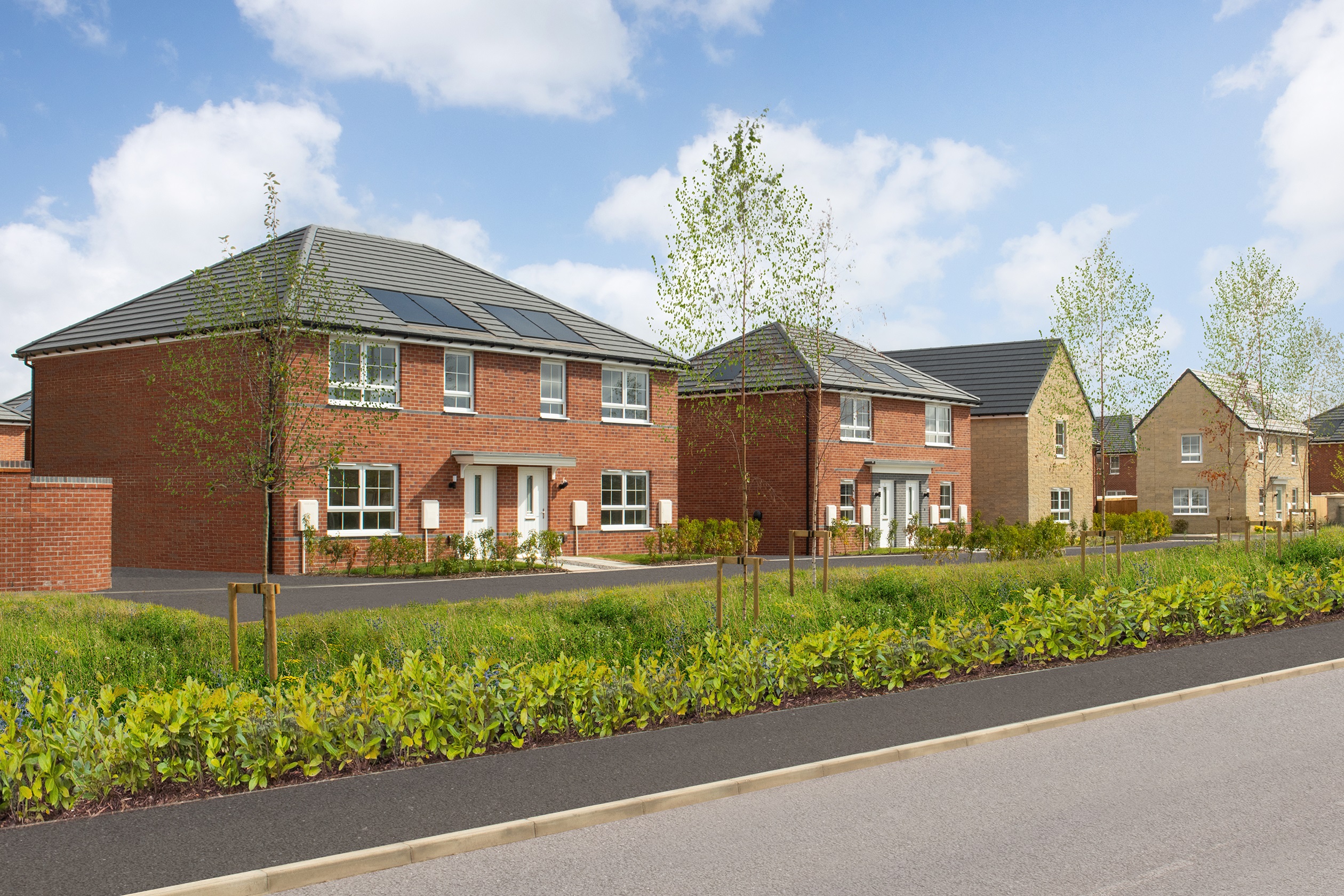 Typical Barratt homes street scene 