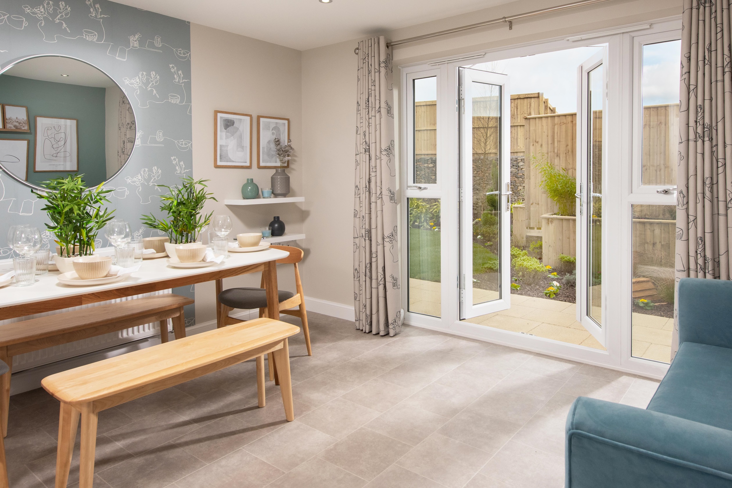 Internal image of French doors to the garden in the Kingsville 