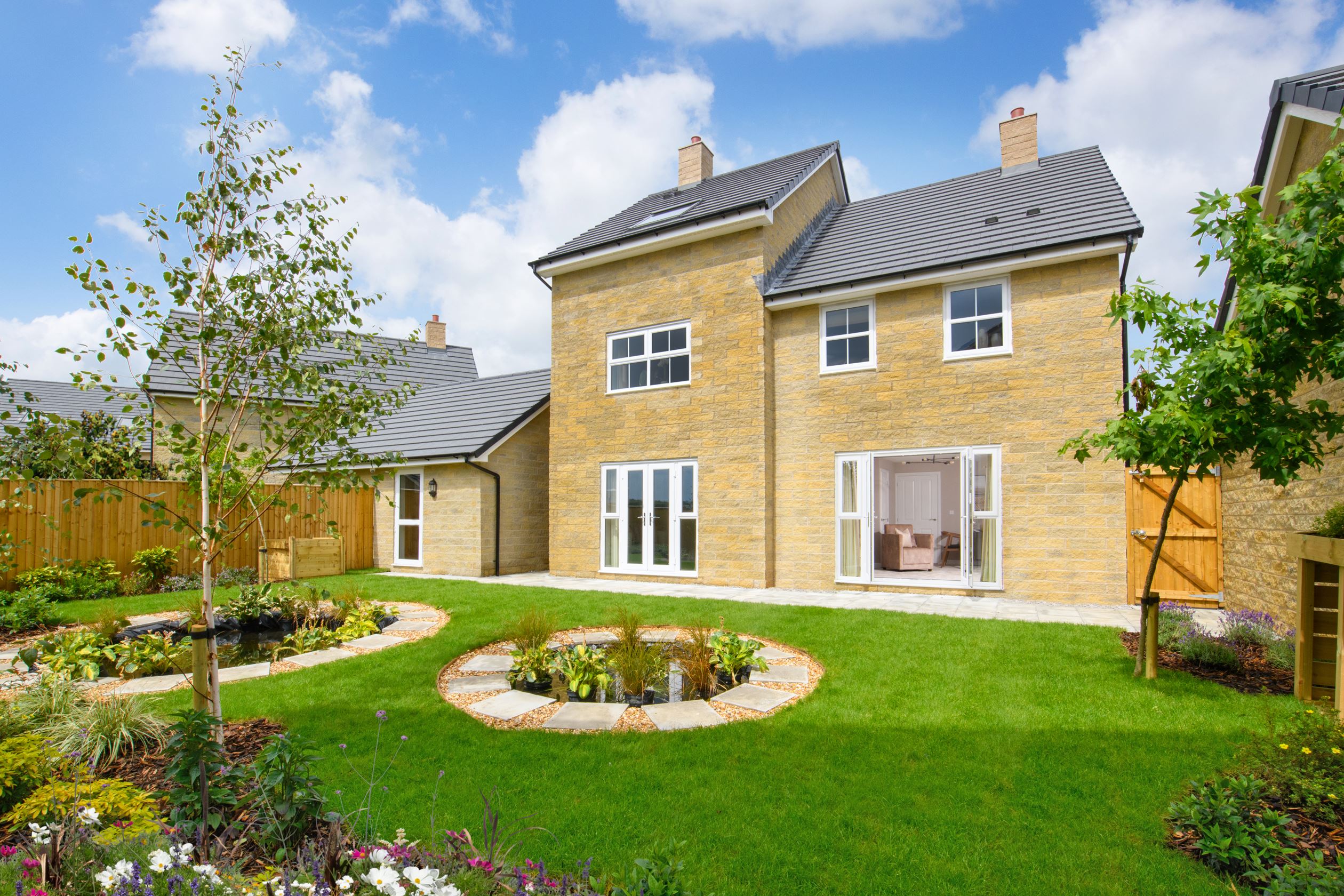 Rear view of Folkestone and Queensville with landscape gardens 