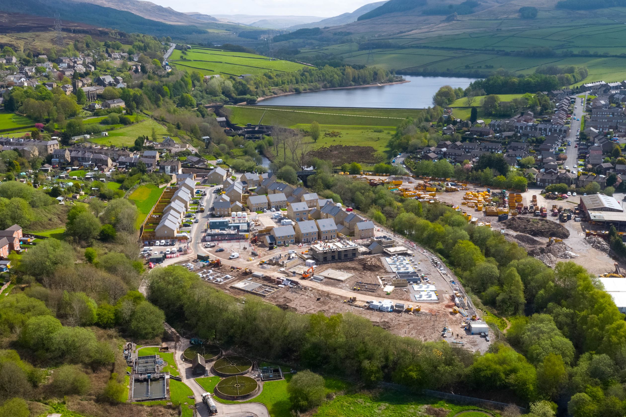 Aerial view of Willow Gardens, Tintwistle 