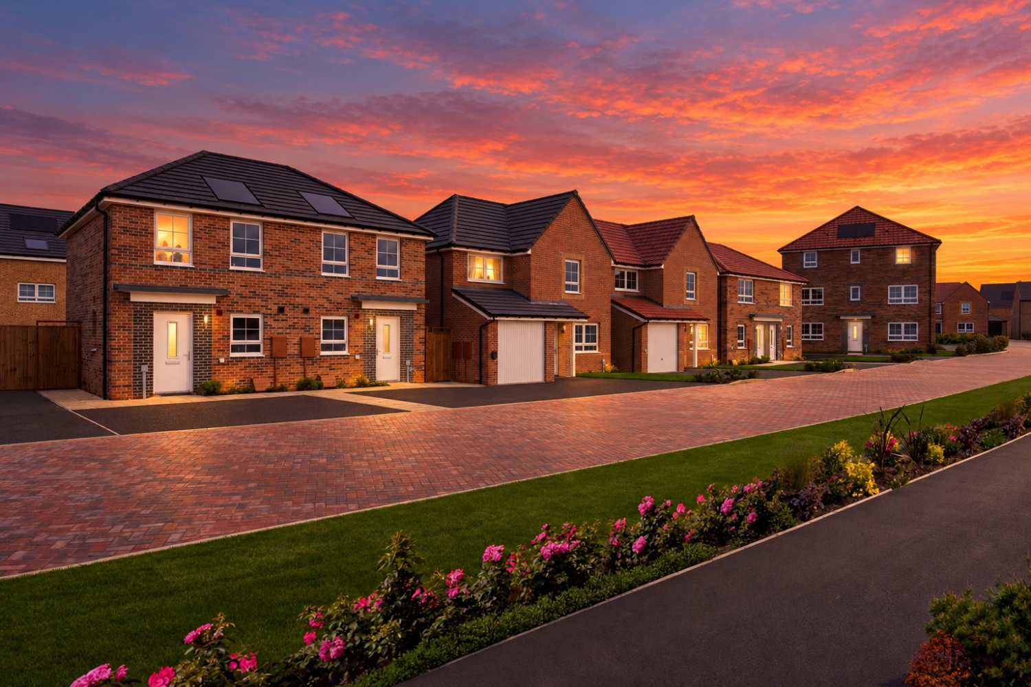Bourne dusk street scene