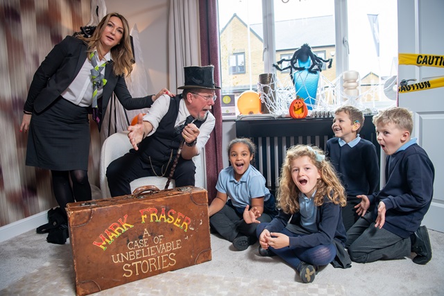 Sales Adviser Tina with Mark Fraser and pupils of Wintringham Primary Academy