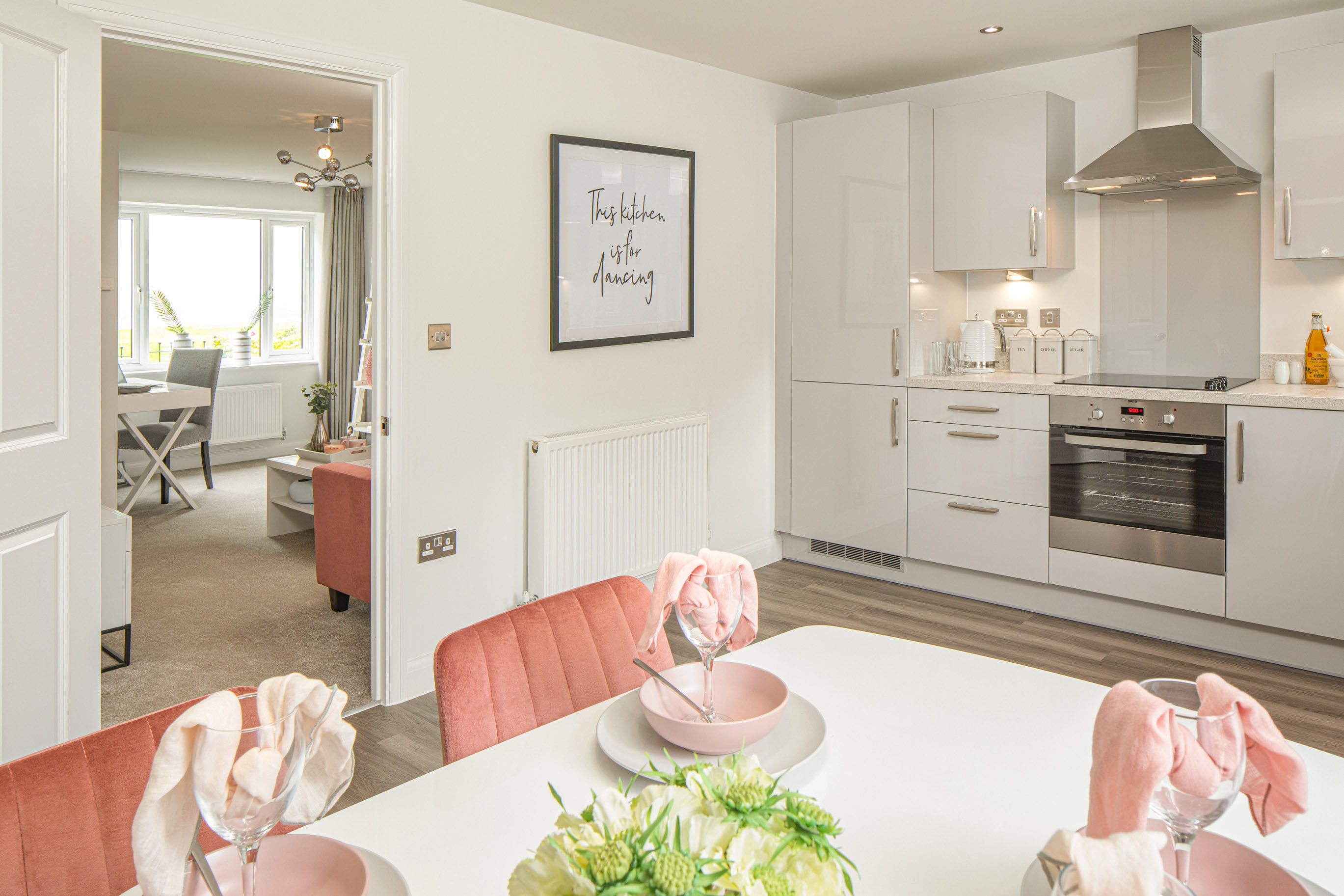 Open plan kitchen in the Maidstone three bedroom home