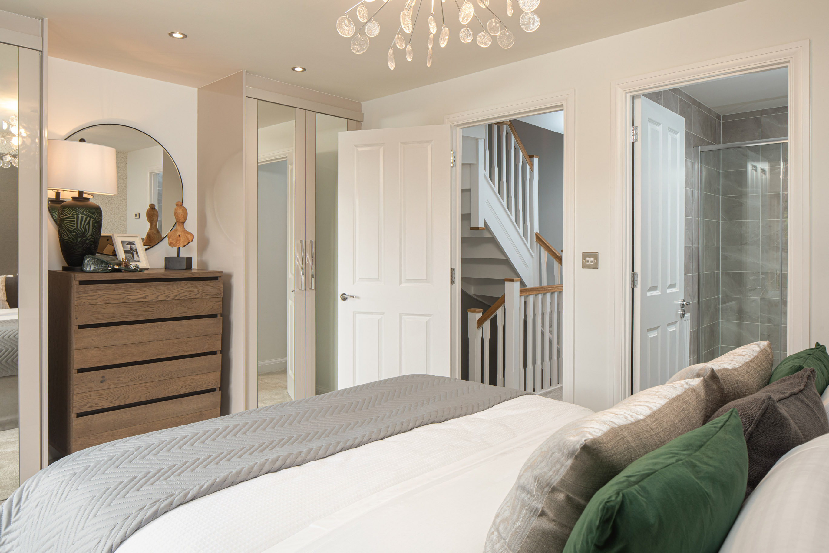 Haversham main bedroom with en suite 4 bed home Brunel Quarter