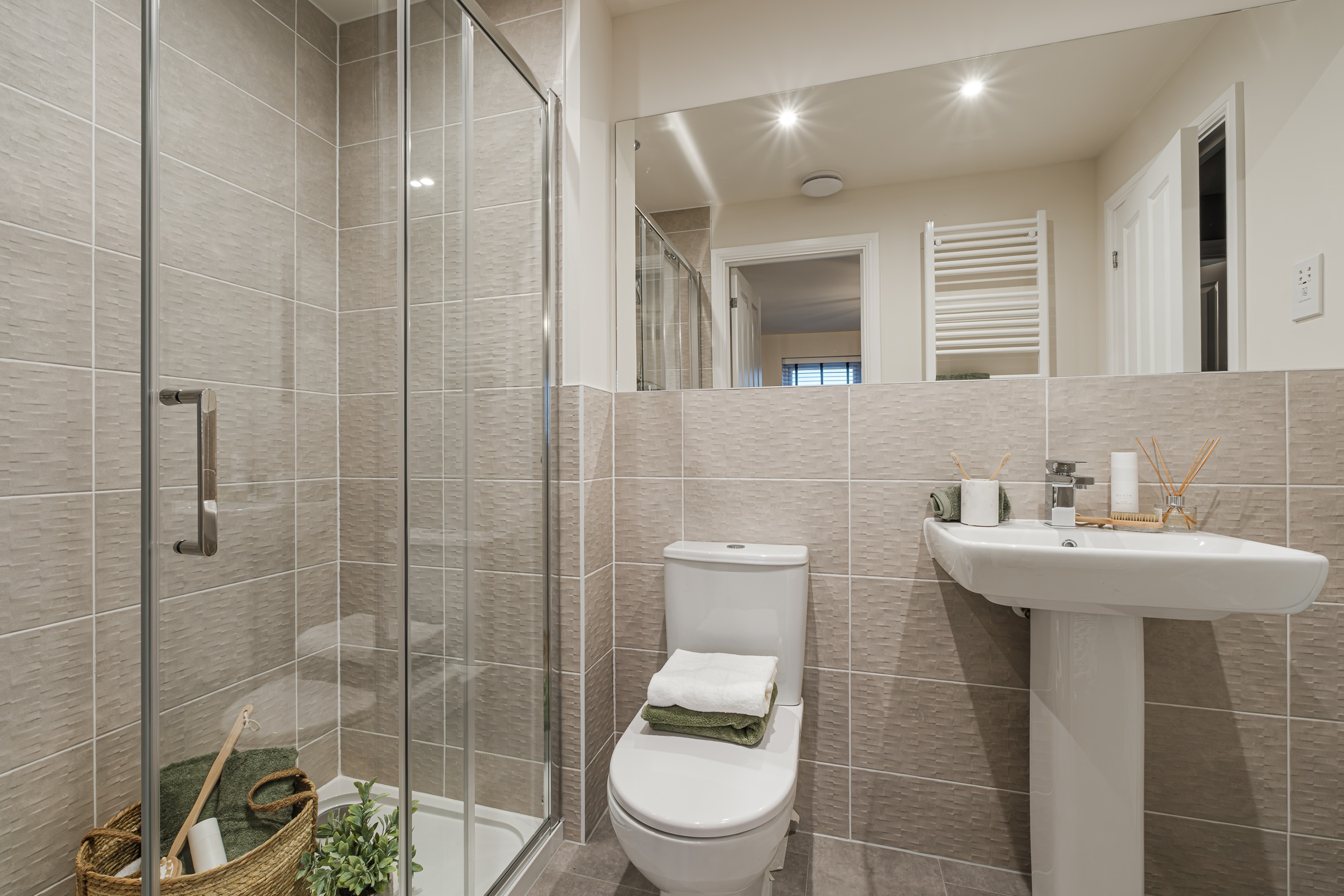 Interior view of the en suite in our 4 bed Hythie home