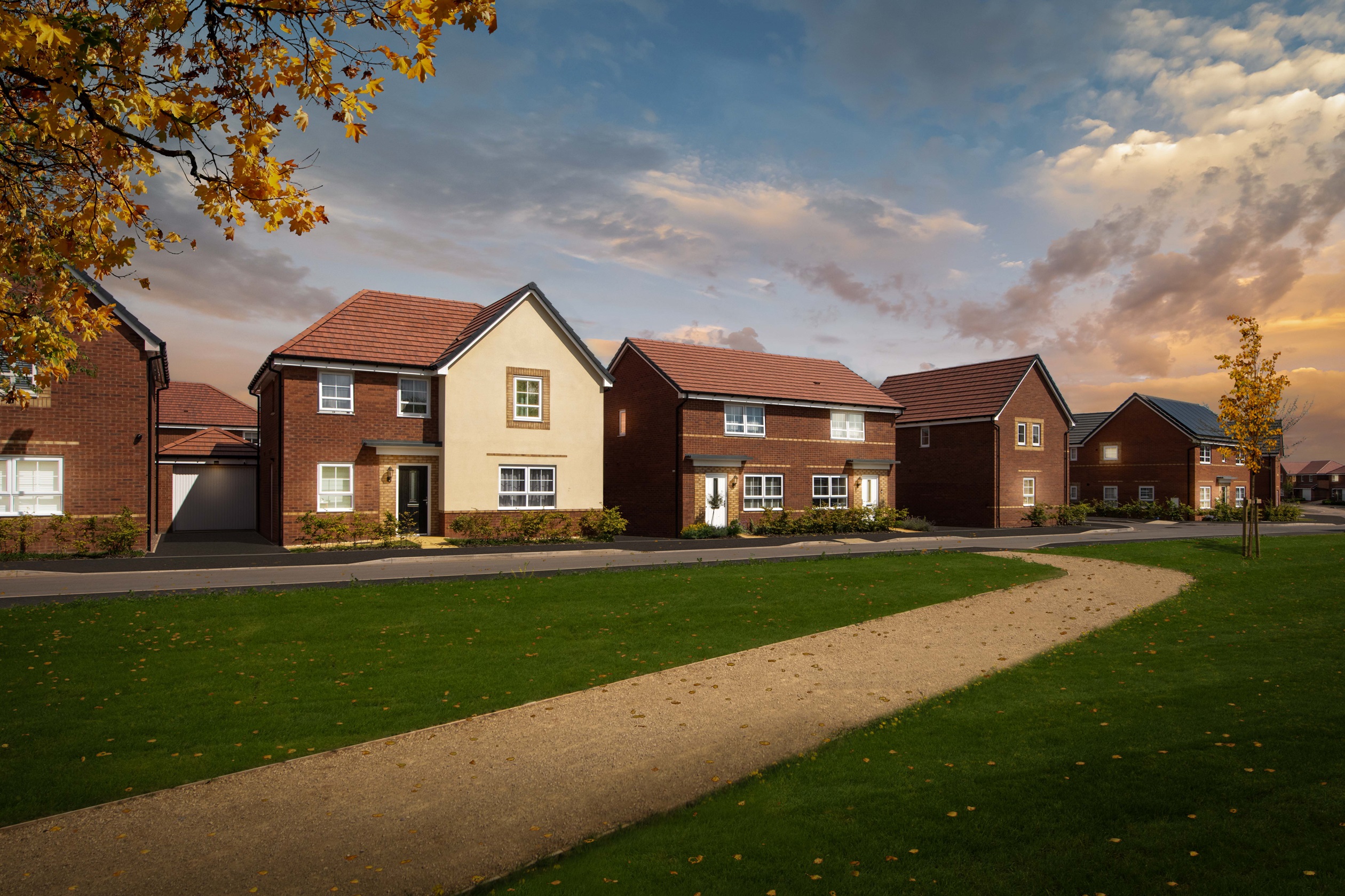 Exterior view of our 4 bed Radleigh and 2 bed Roseberry homes
