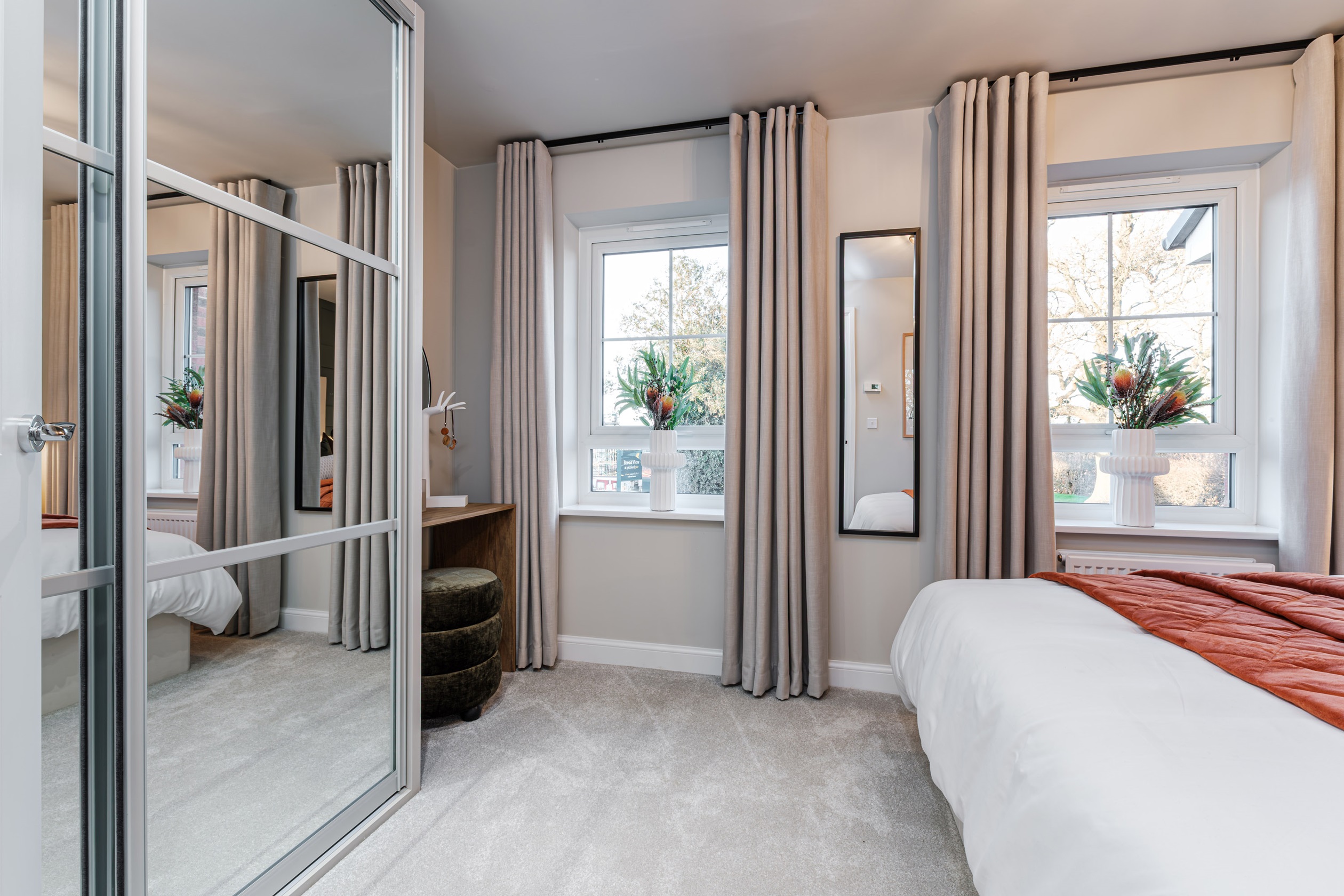 Interior view of the bedroom in our 2 bed Denford home