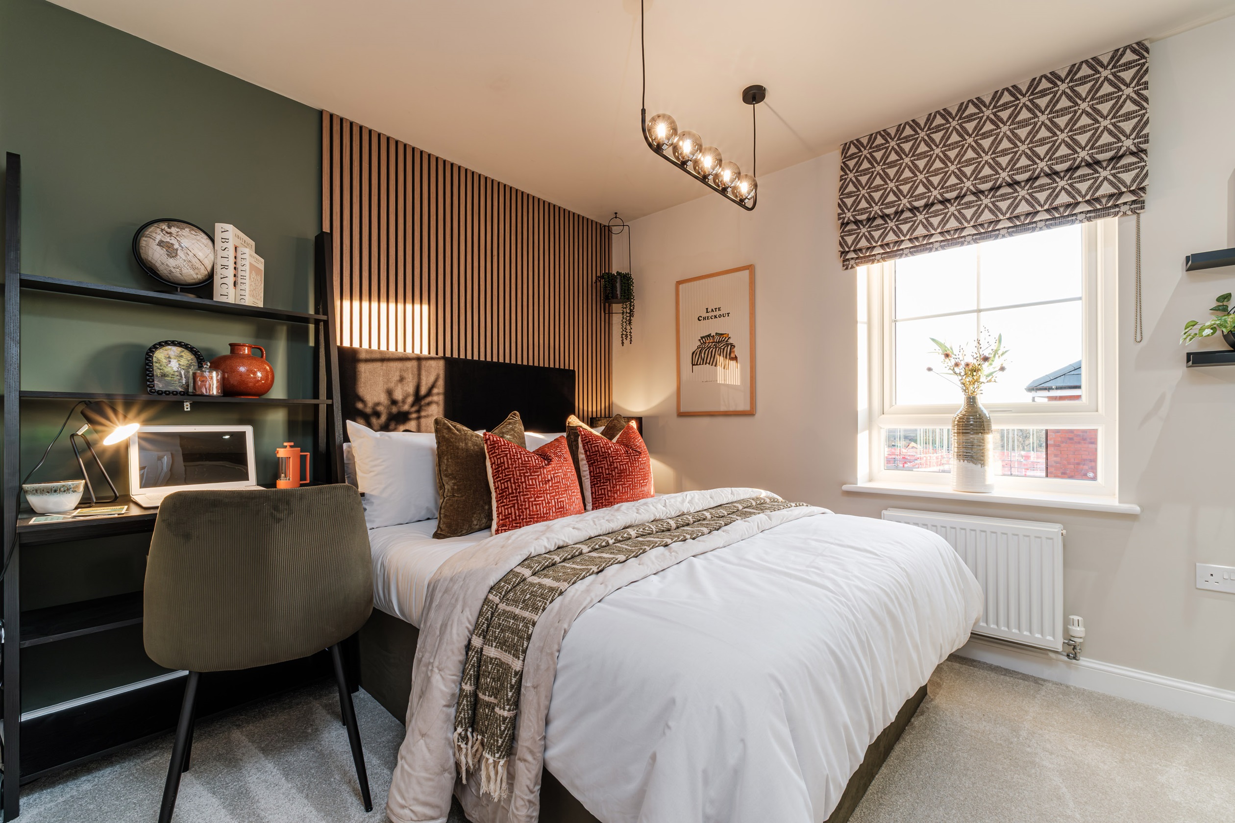 Interior view of the bedroom in our 2 bed Denford home