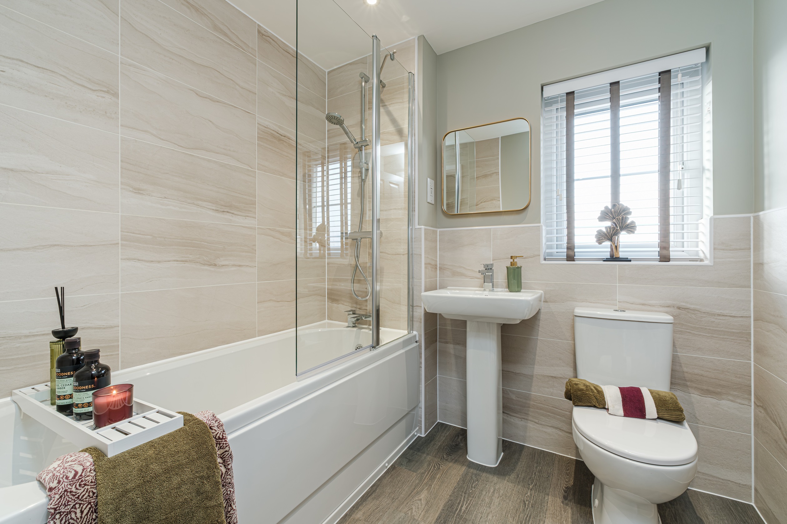 Interior view of the bathroom our 2 bed Linstead