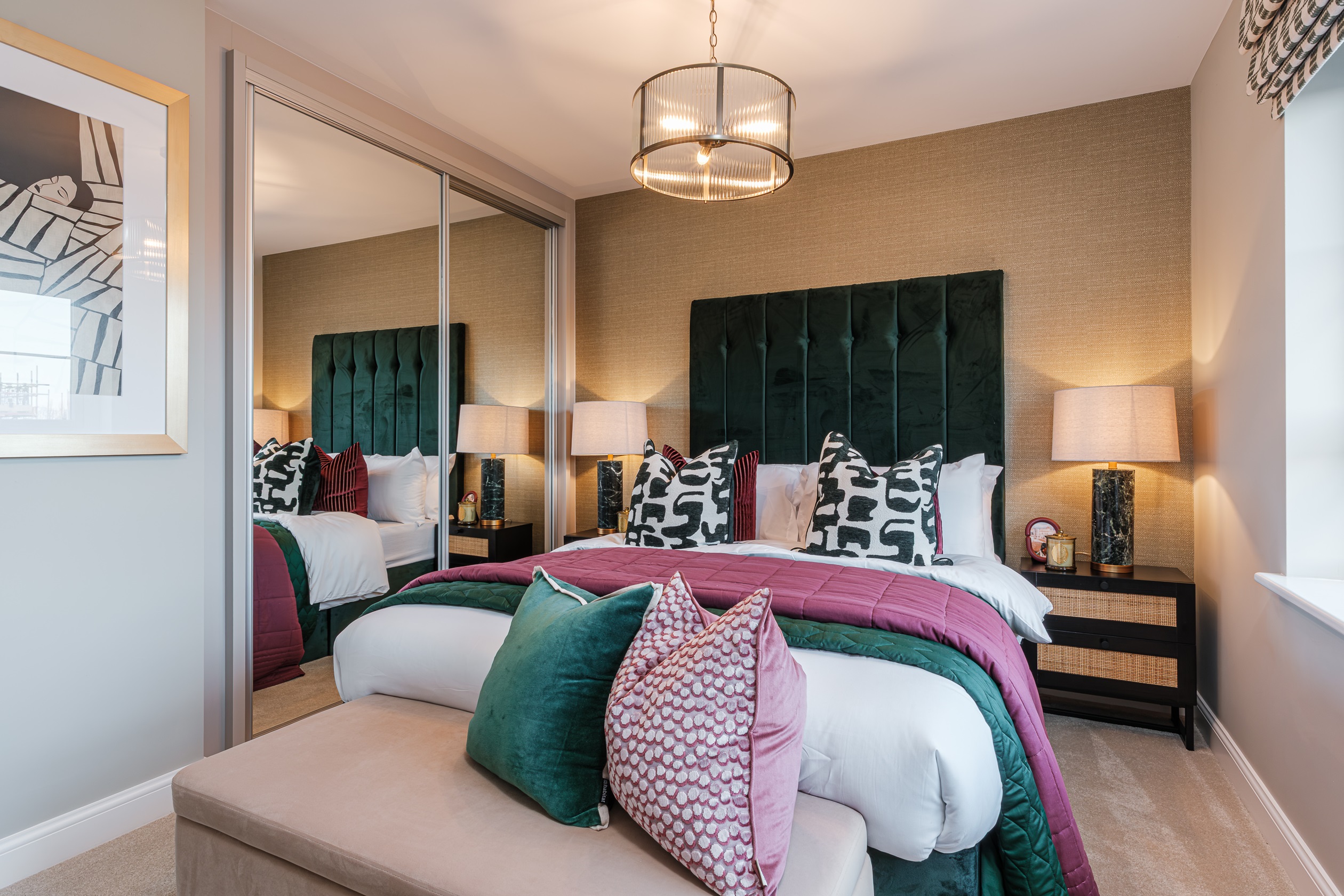 Interior view of the bedroom in our 2 bed Linstead