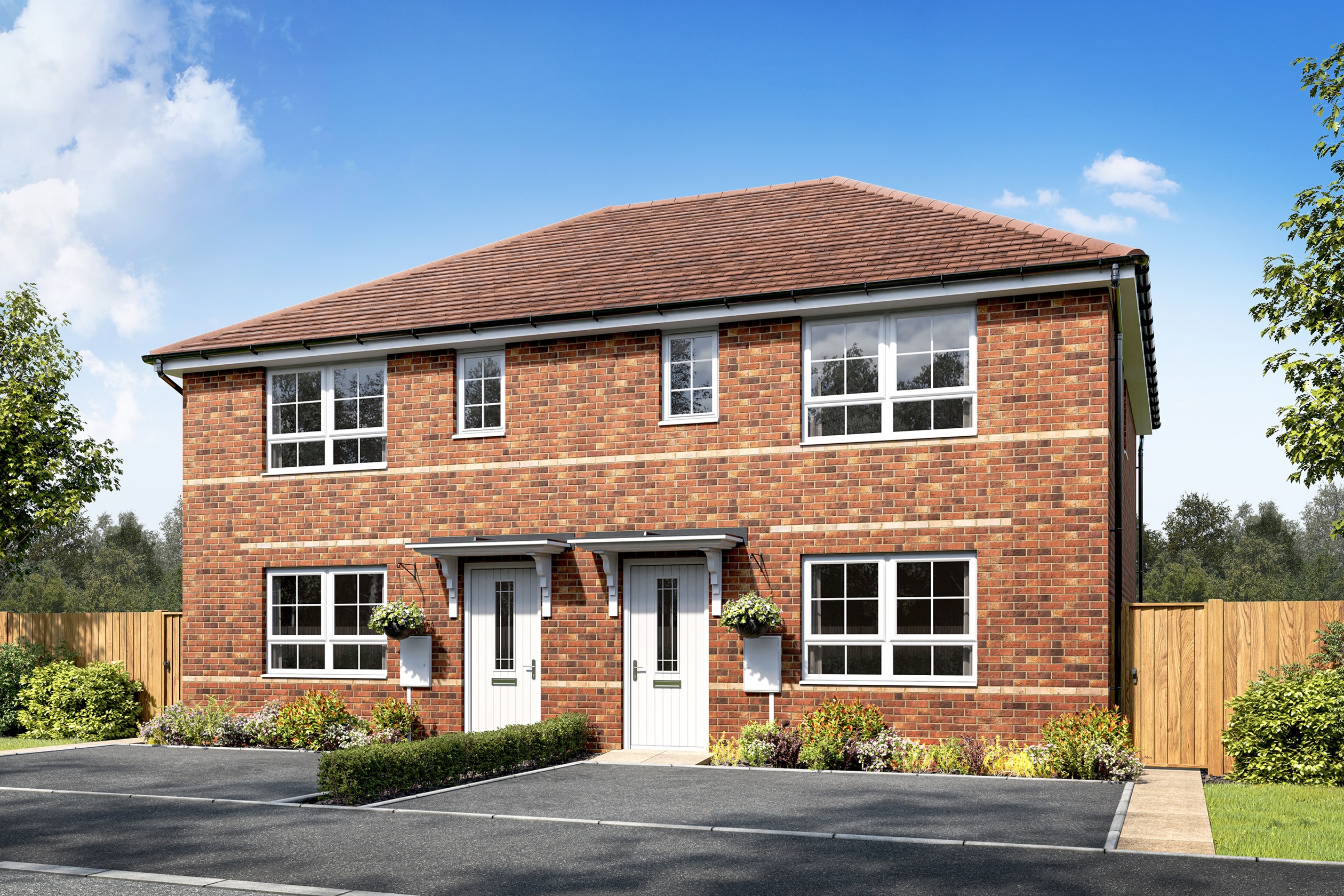 Exterior CGI of our 3 bed Mewstone home