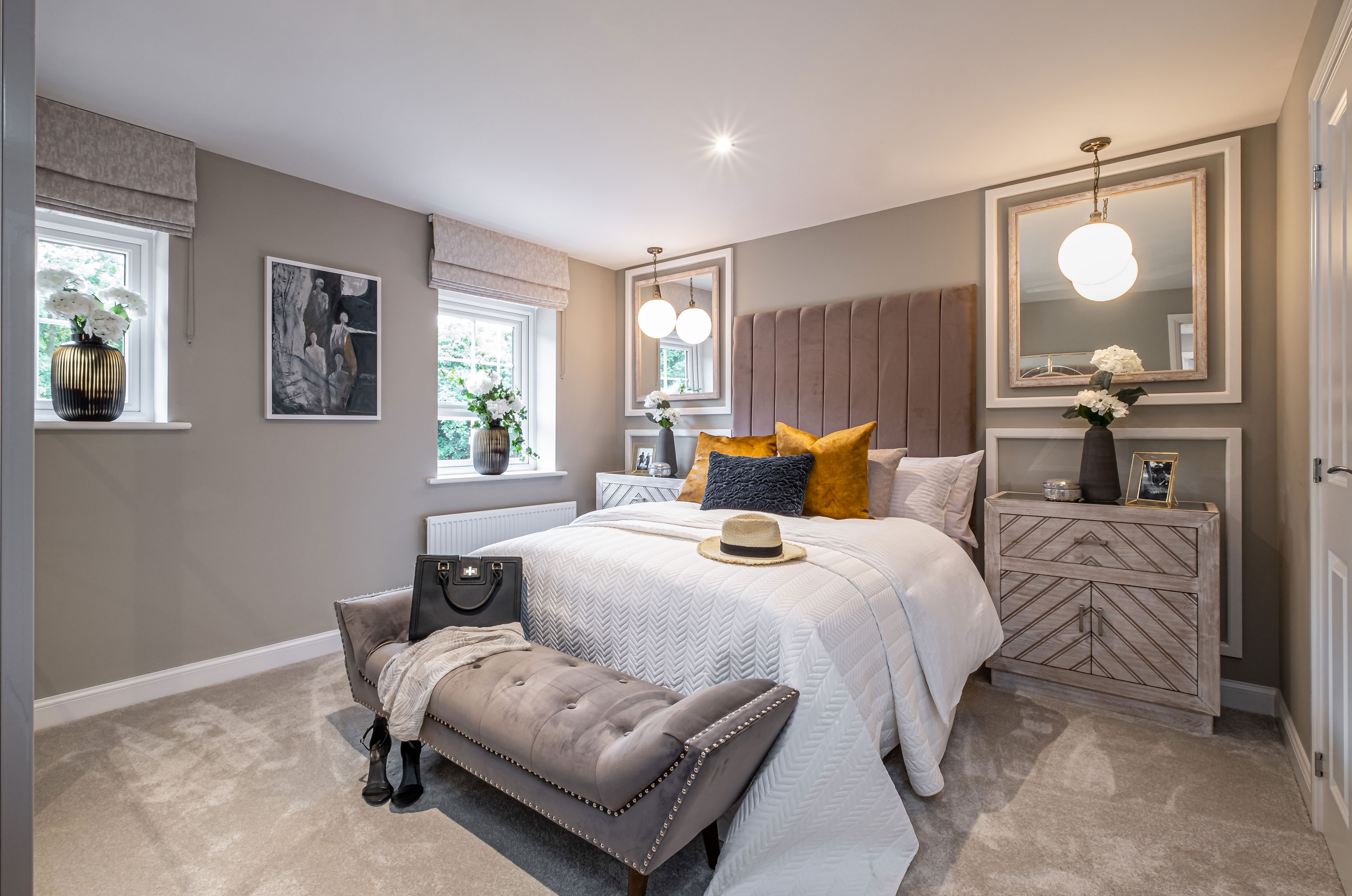 Interior view of bedroom 1 in our 4 bed Alnmouth home